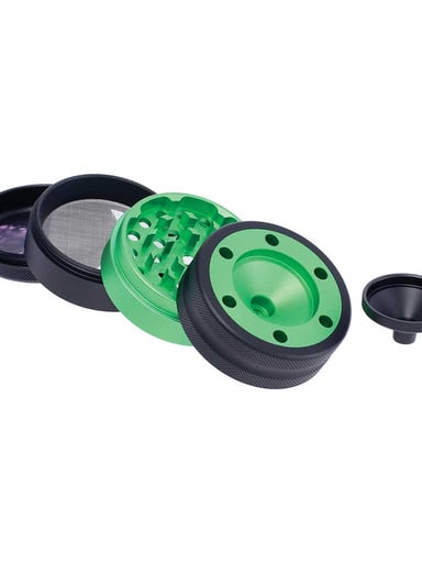 Preview pic of ALUMINIUM GRINDER W/ CONE HOLDER & FUNNEL