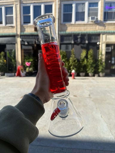 Preview pic of 13” Freezable Glycerin Coil Bong - Red
