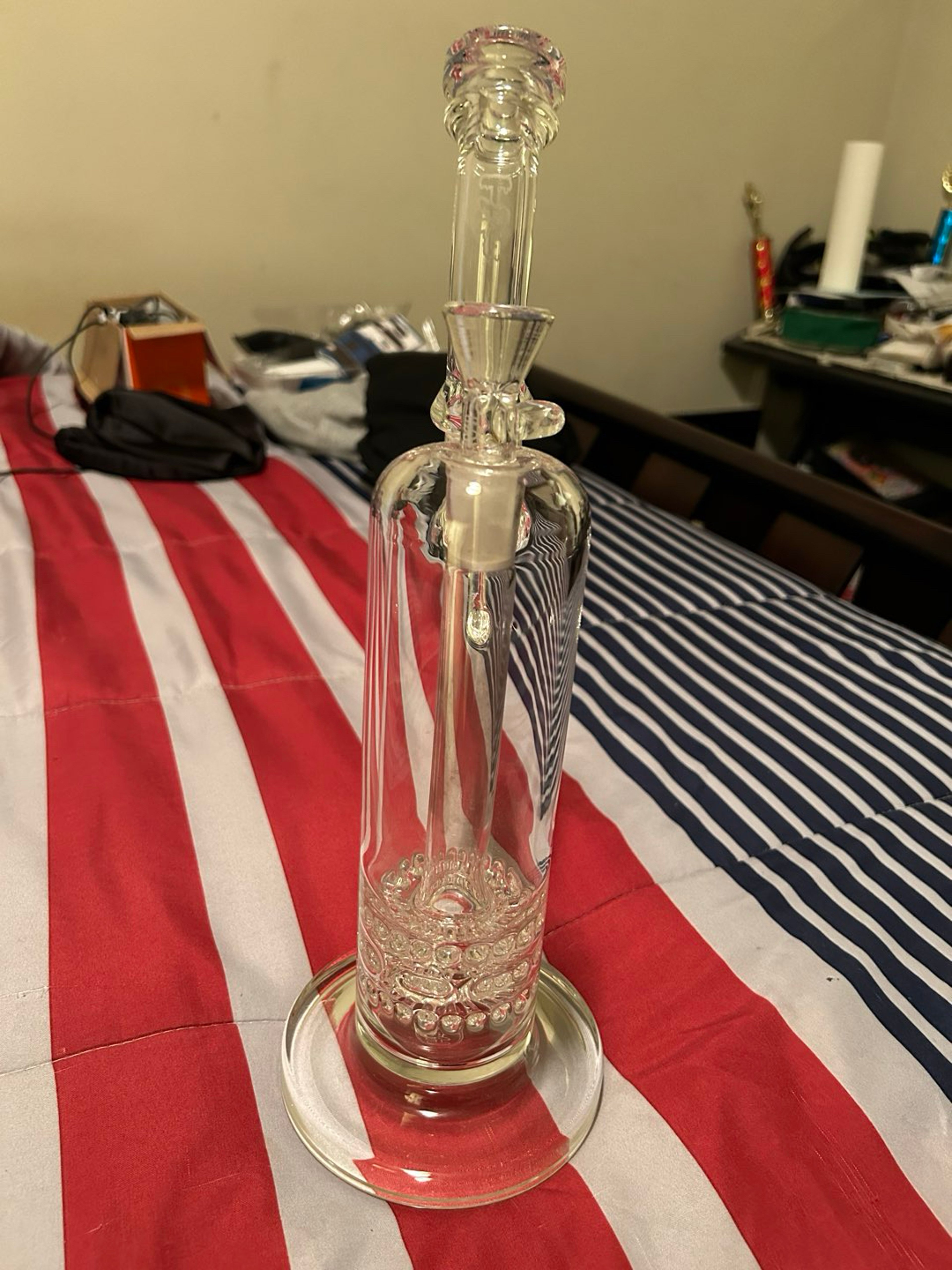 Preview pic of TAG(Thick Ass Glass) 14” Triple Ratchet Bubbler