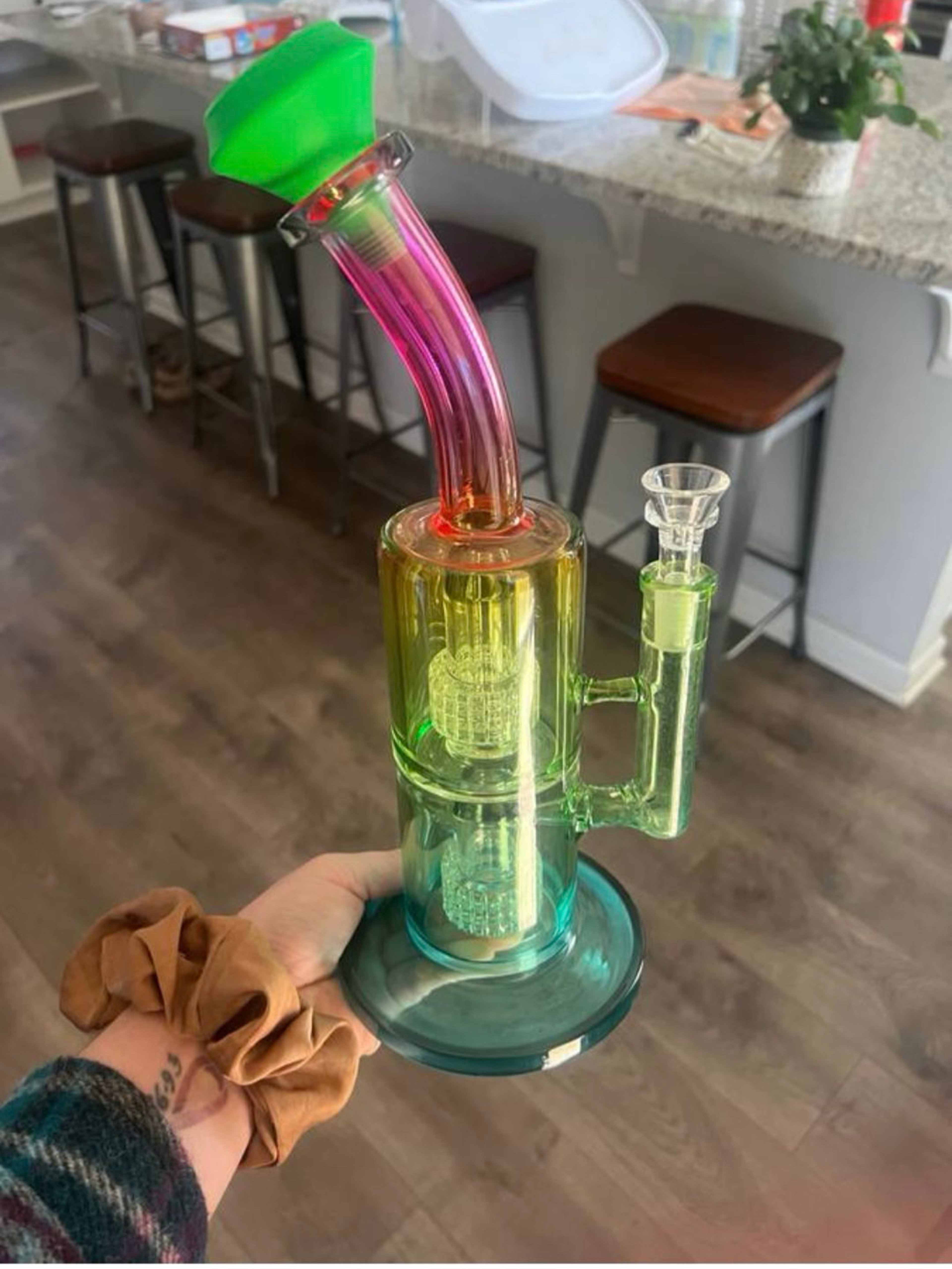 Rainbow water pipe + Mooselabs mouth peace image 0