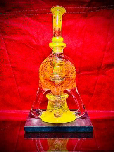 Preview pic of Canary yellow and Lave orange frit Doughnut rig