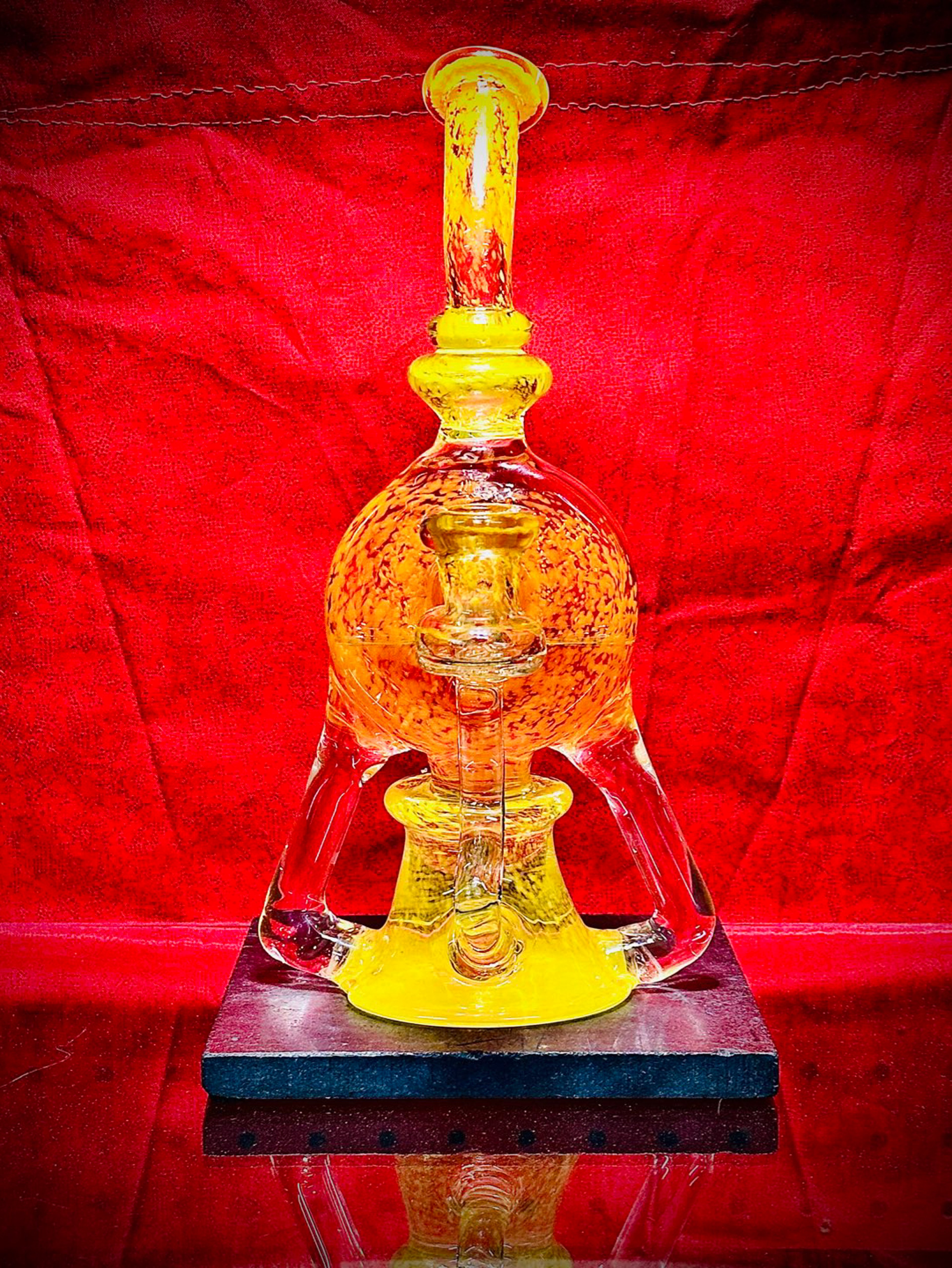 Canary yellow and Lave orange frit Doughnut rig image 0