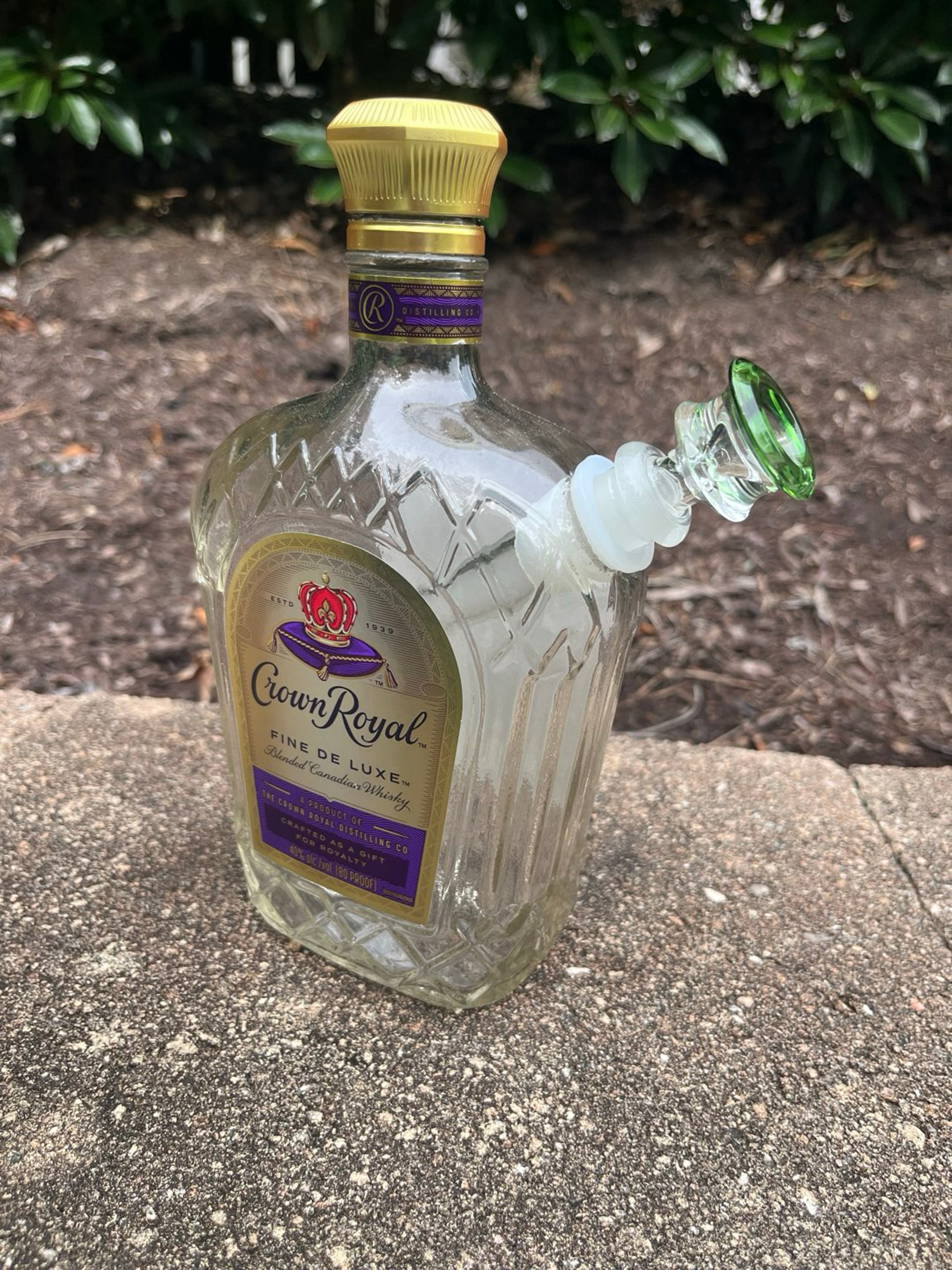 Preview pic of Crown Royal Whiskey Bottle Bong Upcycled