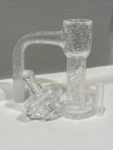 Preview pic of 🔥Slurper Set Fully Etched NEW w/Hollow SE Pillar+matching etched cap