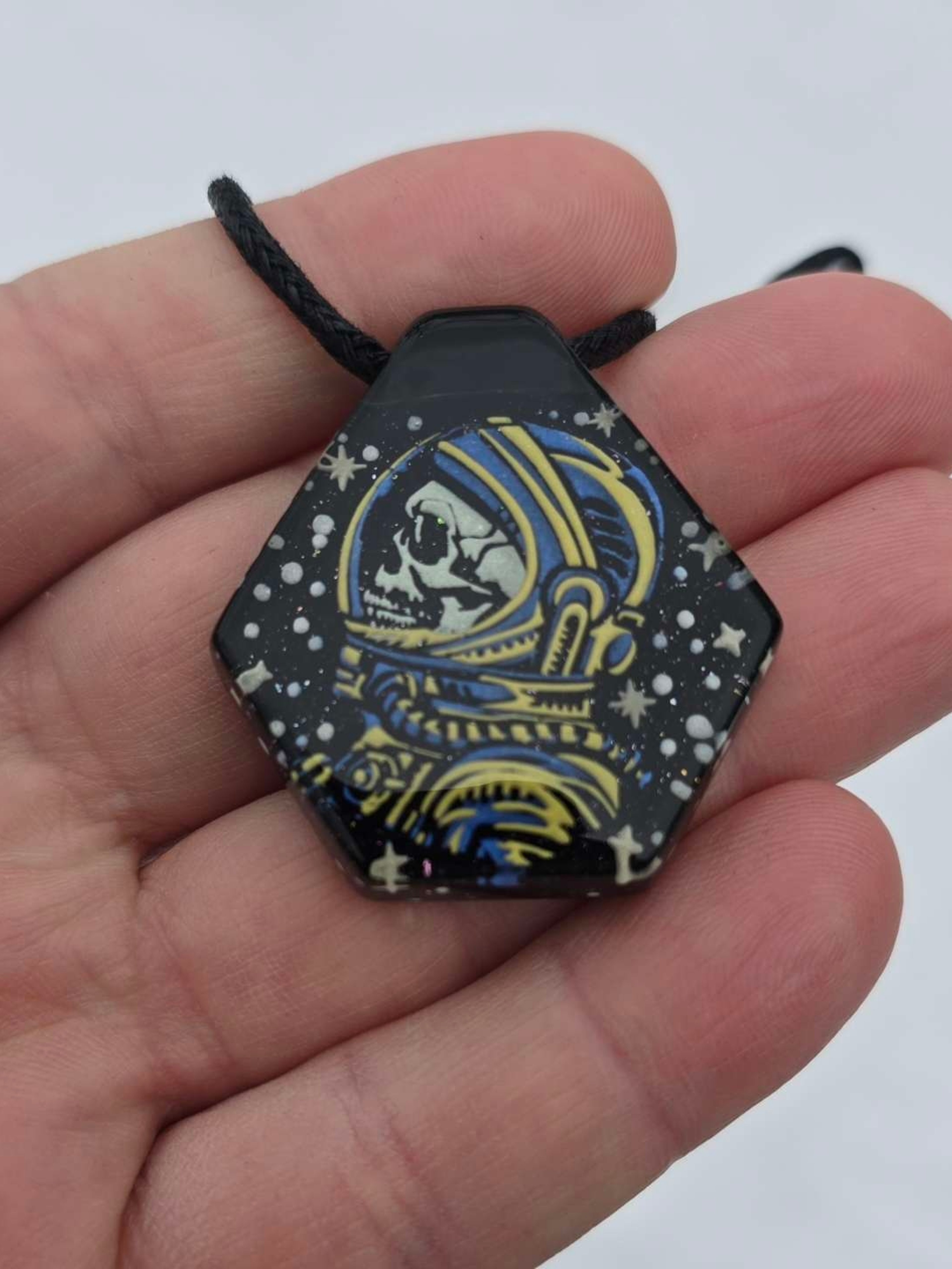 Preview pic of Astronaut Skull Layered Glow Pendant