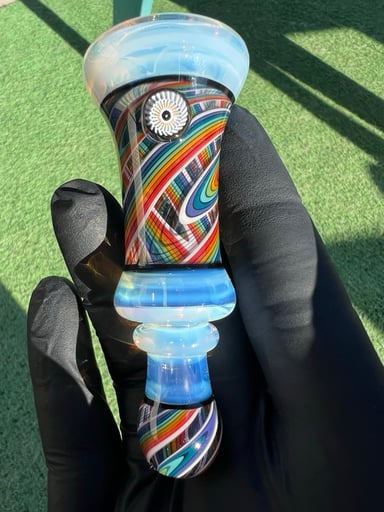 Preview pic of @reverendmorse X @stevehglass Double Layer Rainbow Milli Chillum (signed & dated)