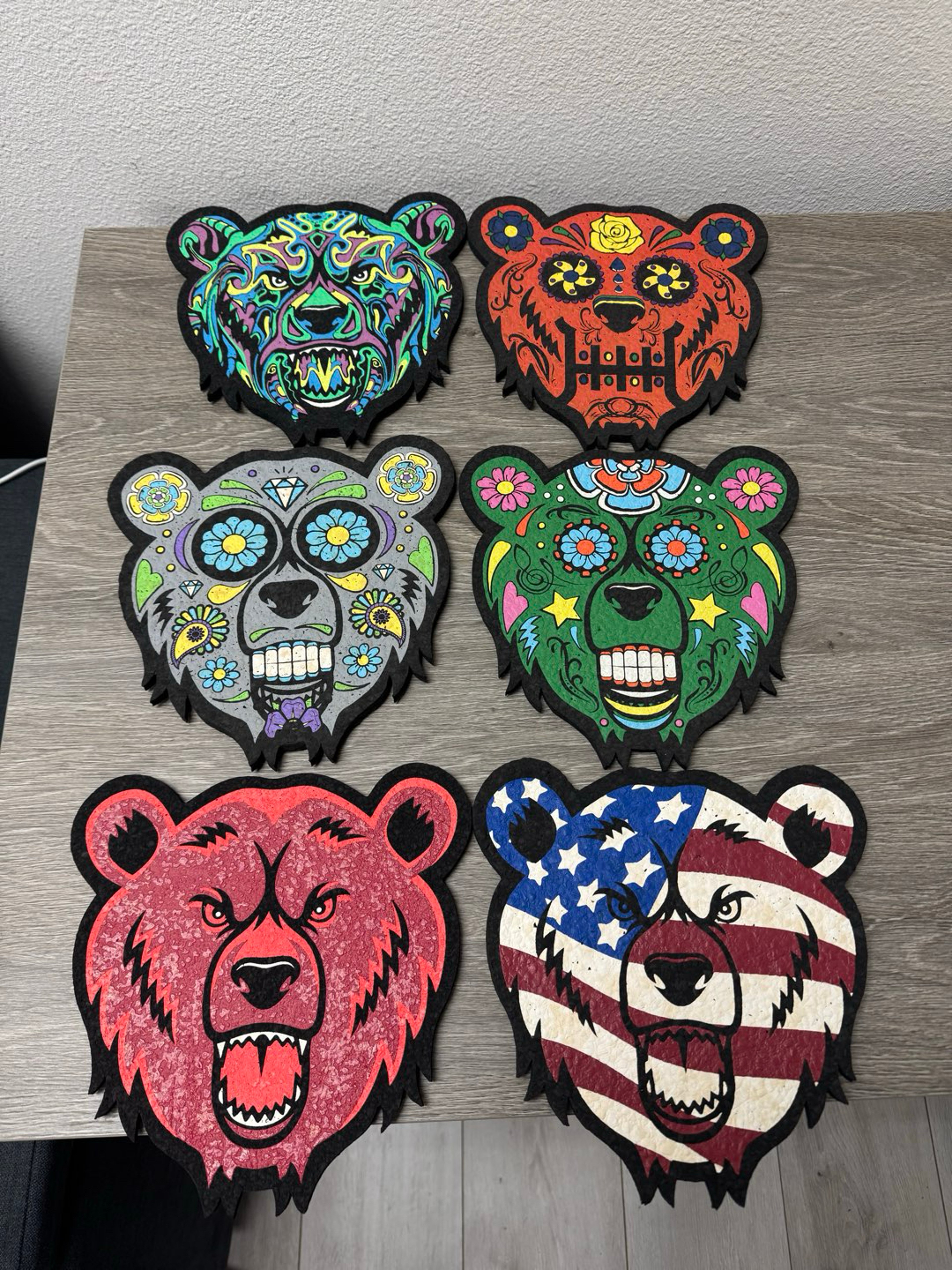 Preview pic of Bear quartz mat set 6 count