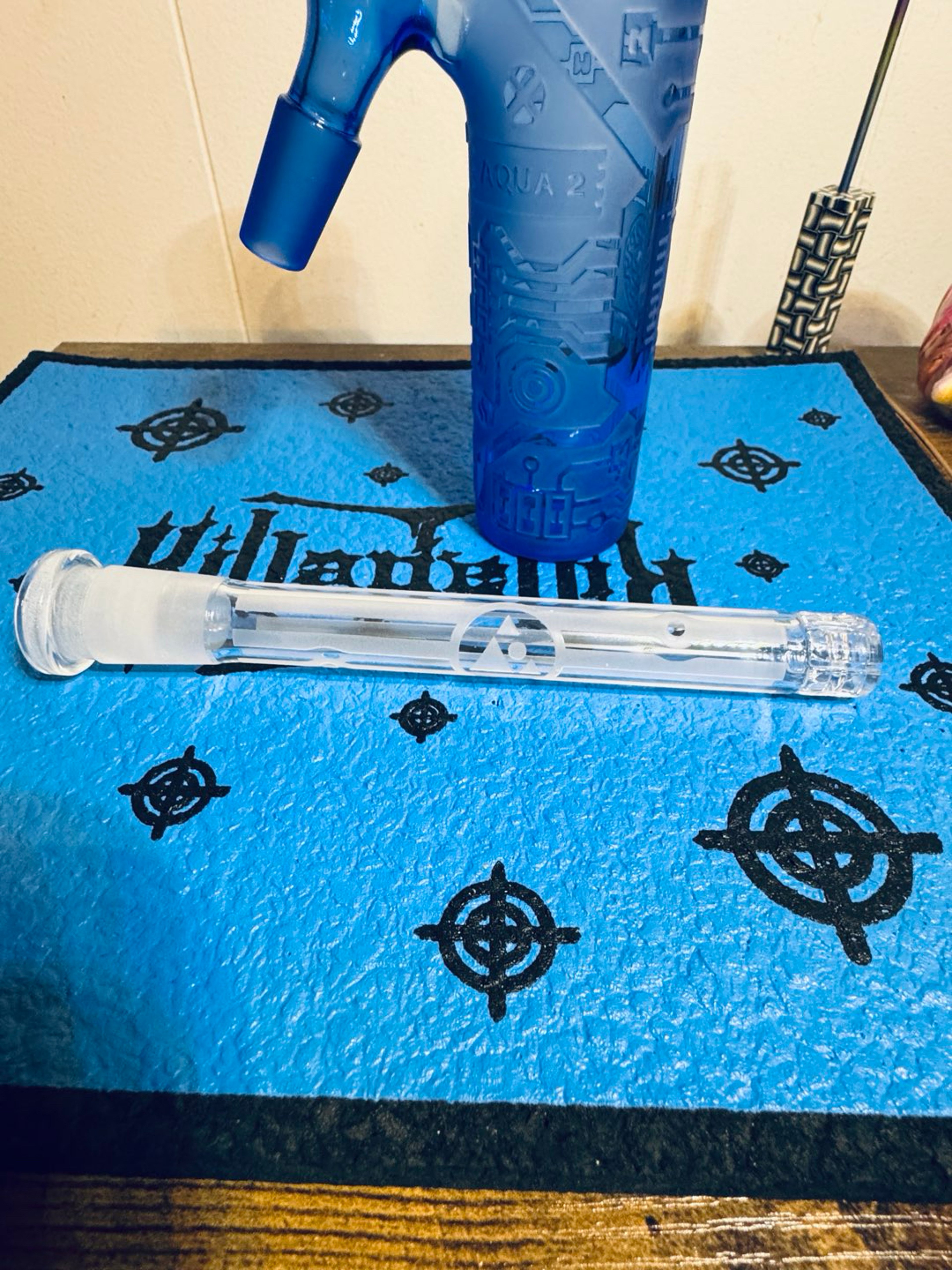 Preview pic of V2 Milky Way Glass 14/45  Wet Catcher Sandblasted/ Etched Circuit Board 14mm 45*