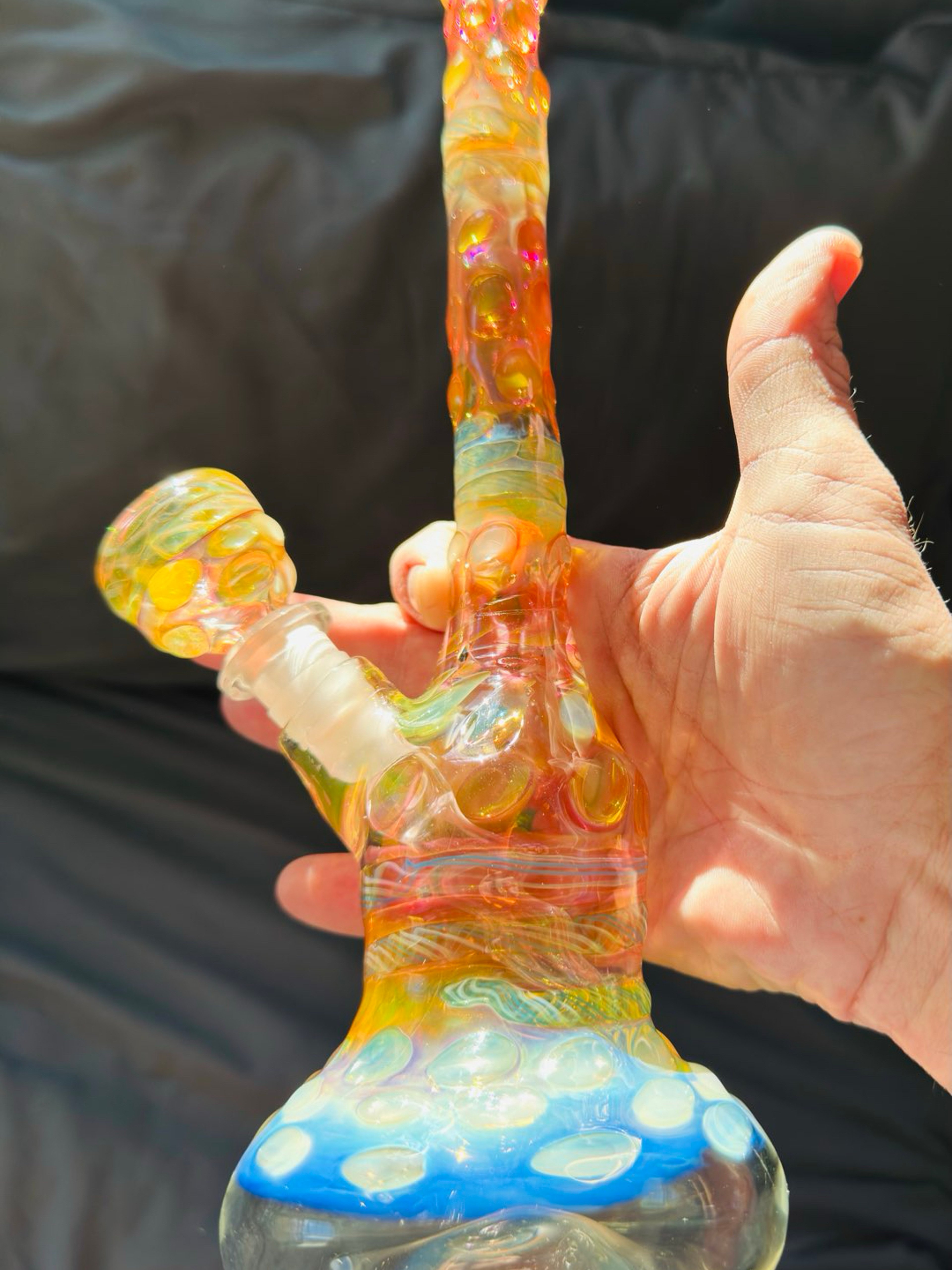 🔥RARE Awesome  11 Section Fully Fumed/worked 11” Tube / Custom Stem/bowl Thick image 0