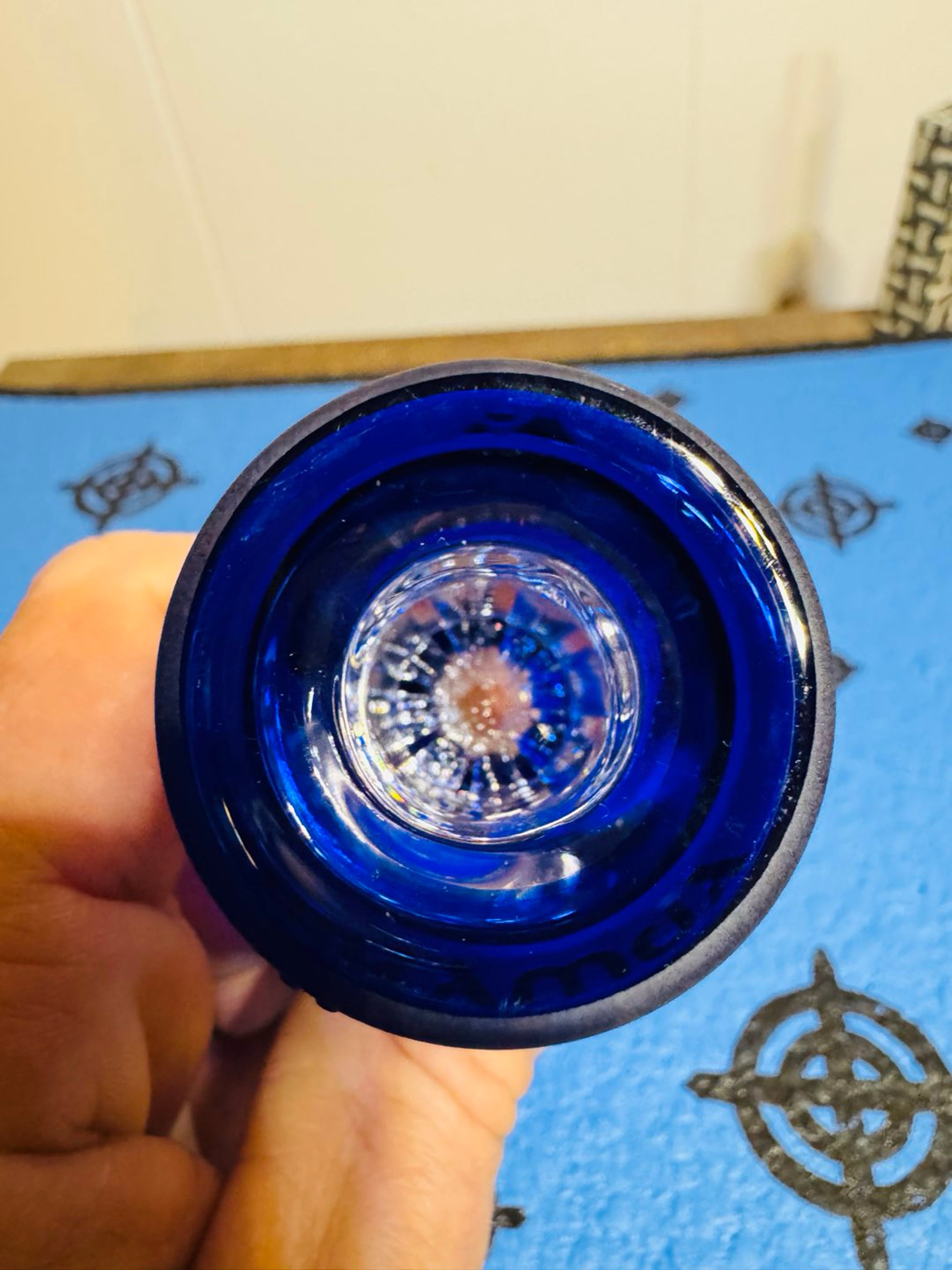 Preview pic of 🔥BRAND NEW🔥Blue Frosted Milkyway Glass 14mm V2 Vortex Screen Slide! No Ash! 🔥