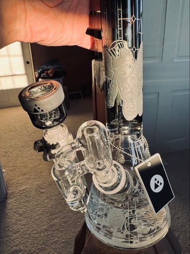 Preview pic of COMBO🔥18”THUGZ MANSION Milkyway Glass  Beaker/catcher Combo !  Function/quality NEVER USED BRAND NEW 🧐🔥