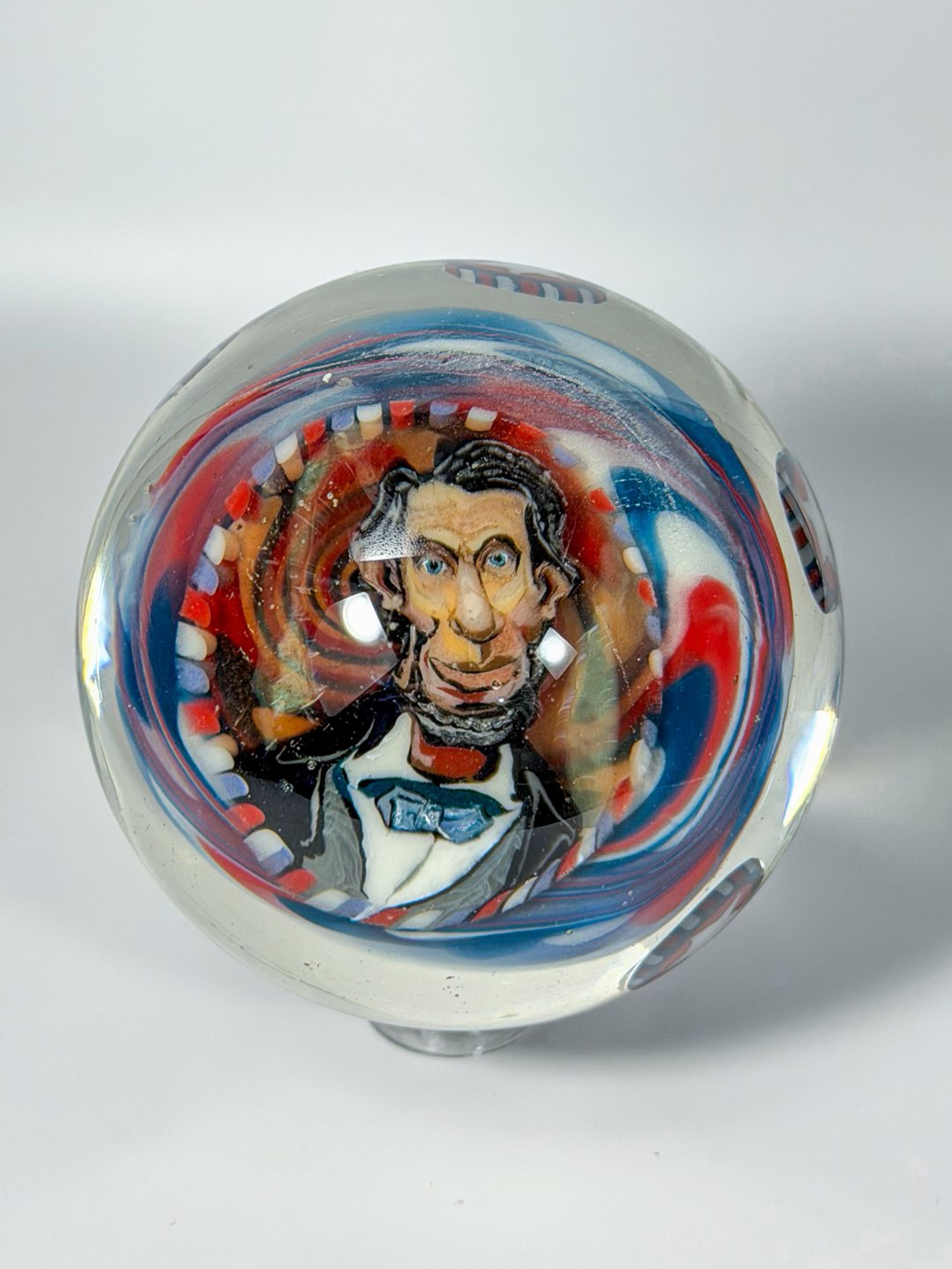 Preview pic of “Abe” 2.5in Worked Millie Marble Roller by Stephen Boehme