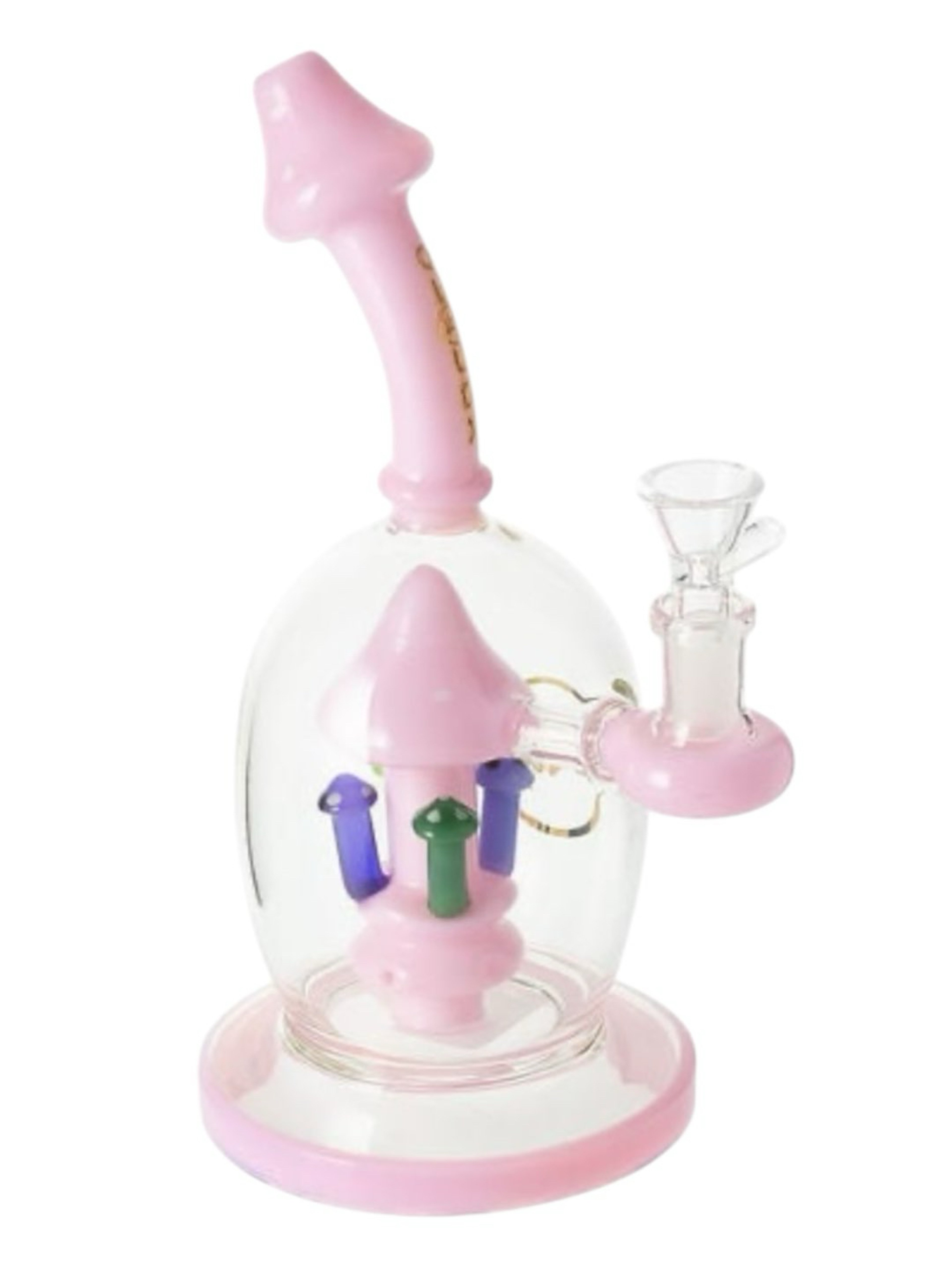 Preview pic of Cali CloudX 🌸 Ecosphere 8.5” Glass Mushroom Bong in Pink