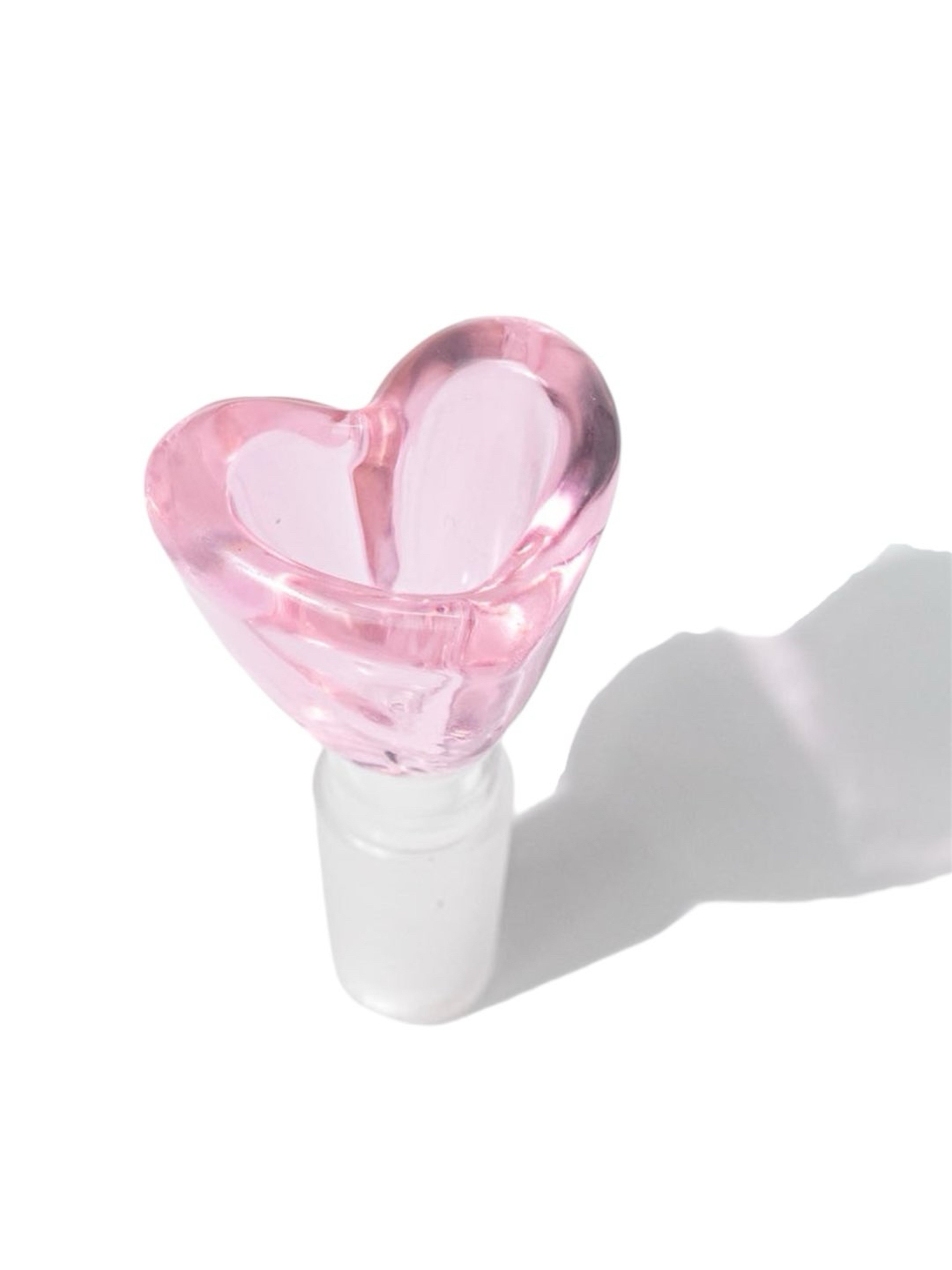 Preview pic of Cute heart-shaped 🩷 pink bowl piece 14mm male joint
