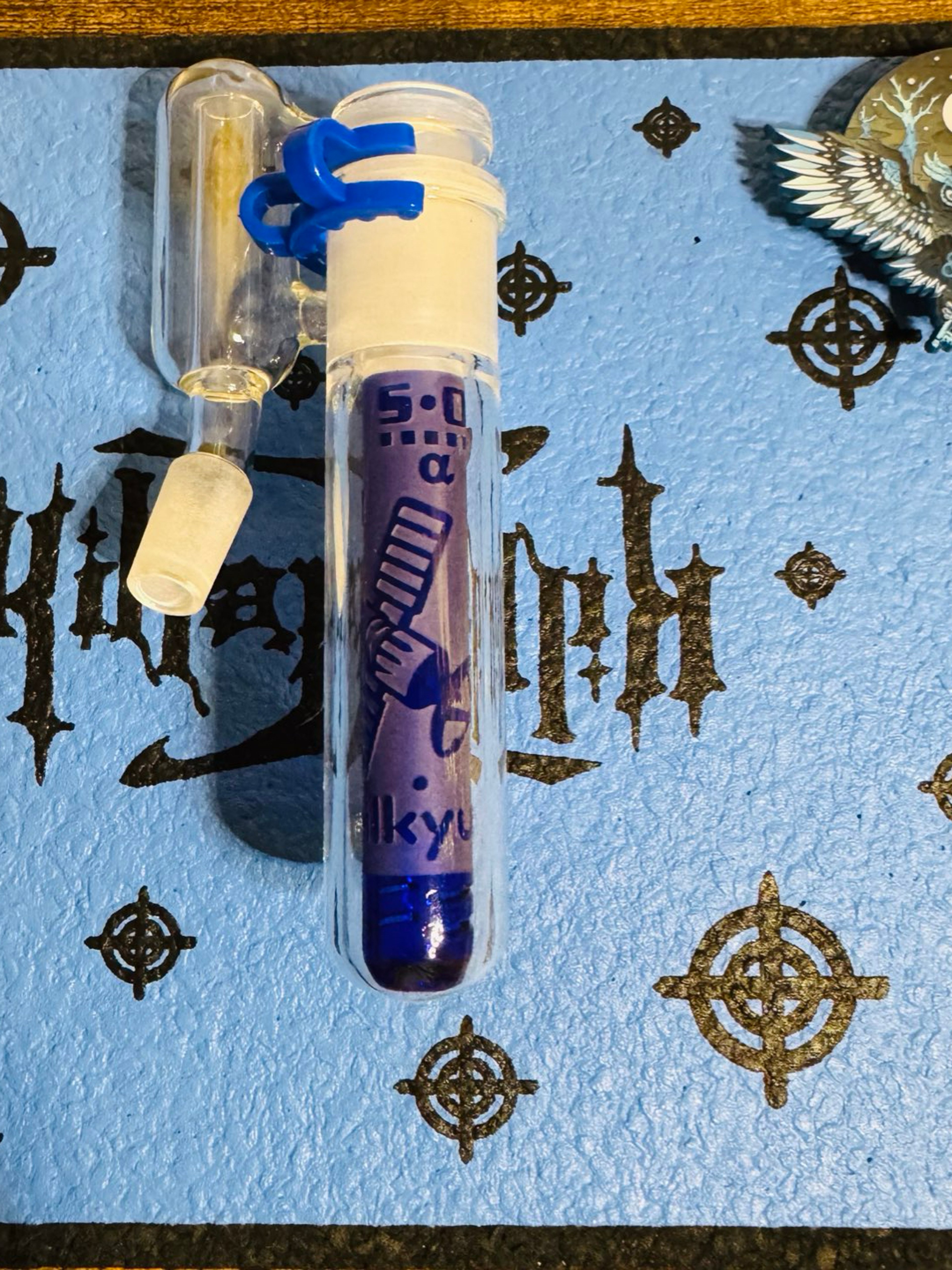 Preview pic of 🔥CUSTOM🔥 Milky Way Glass orbit Stem custom recycling ash catcher 🔥45 degree 14mm