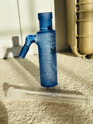 Preview pic of V2 Milky Way Glass 14/45  Wet Catcher Sandblasted/ Etched Circuit Board 14mm 45*