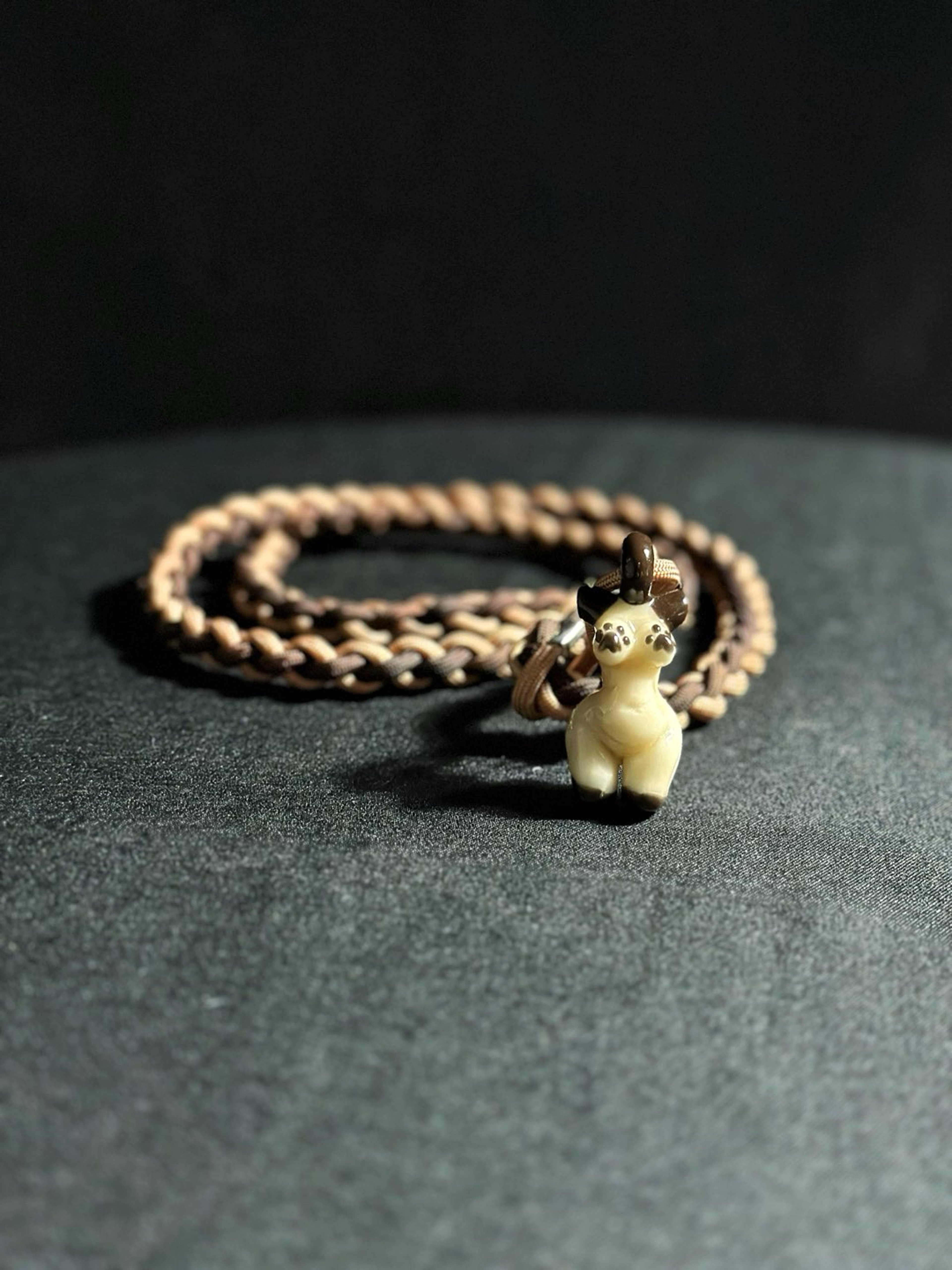 Glass By Ariel “ Chocolate Siamese “ Kitty PENDANT image 0