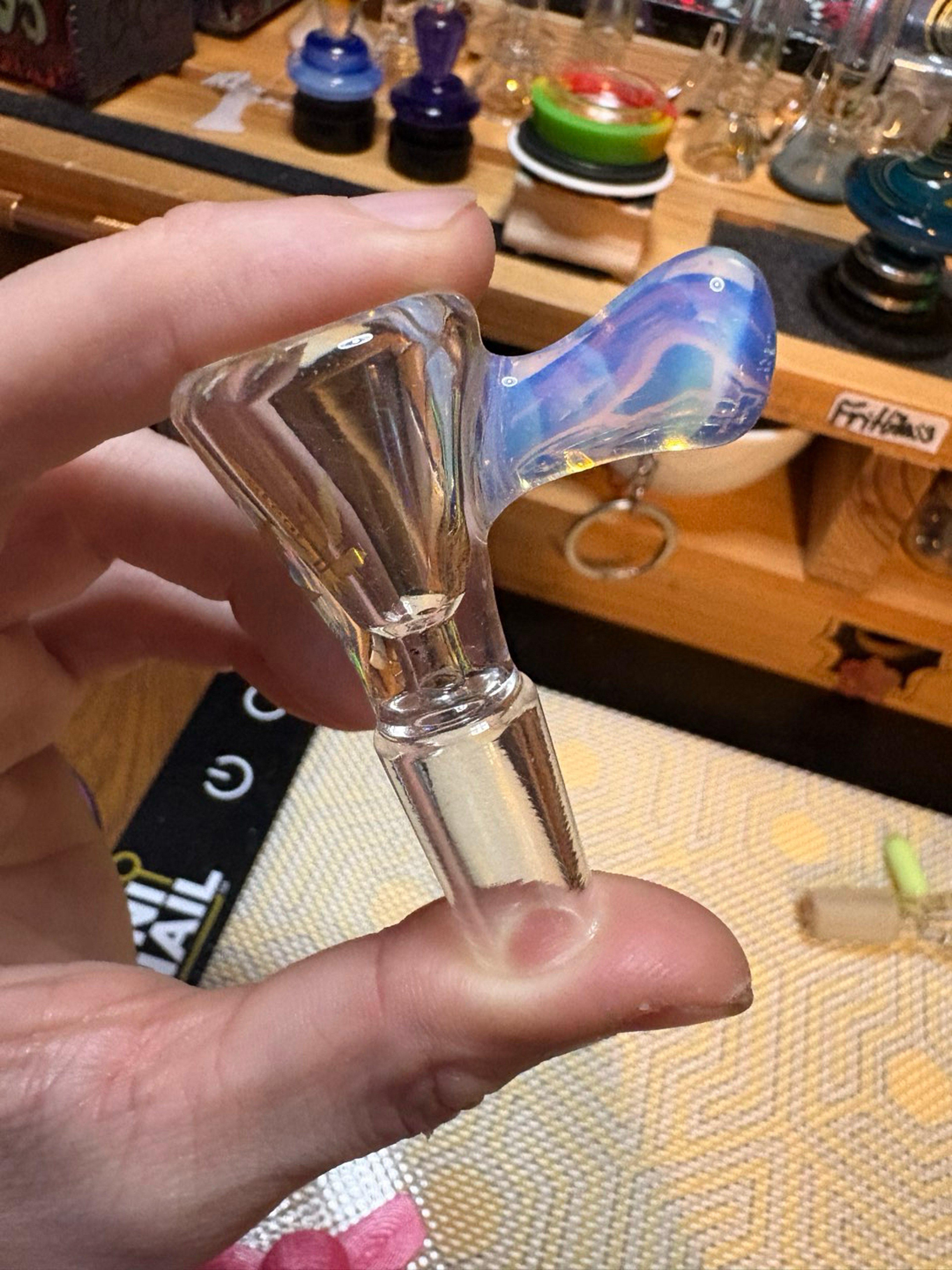 *NEW* 14mm Clear Martini Slide Neo Opal Handle image 0