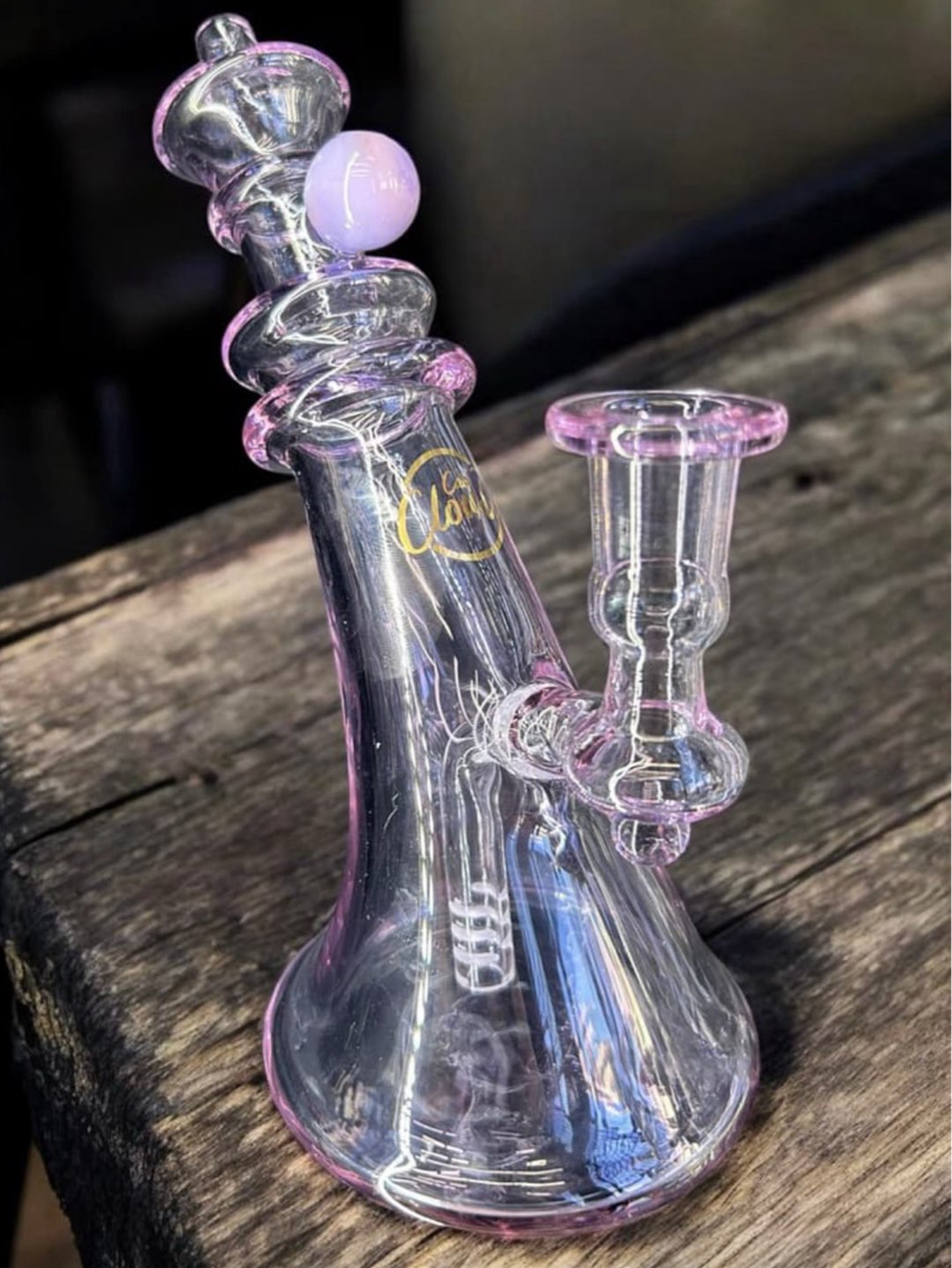Preview pic of Cali CloudX 💜 7” Sloped Art Deco Style Bong in Purple