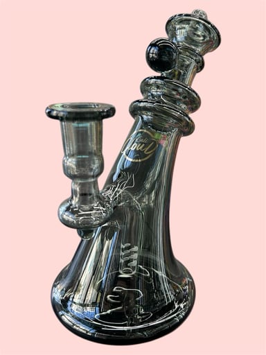 Preview pic of Cali CloudX 🖤 7” Sloped Art Deco Style Bong in Black