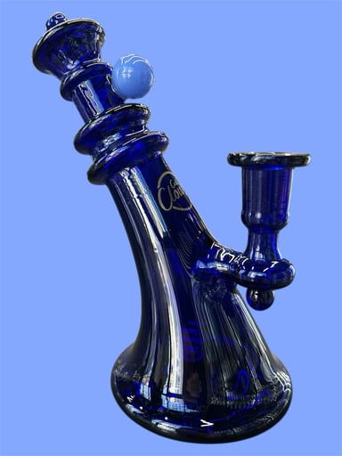 Preview pic of Cali CloudX 💙 7” Sloped Art Deco Style Bong in Royal Blue