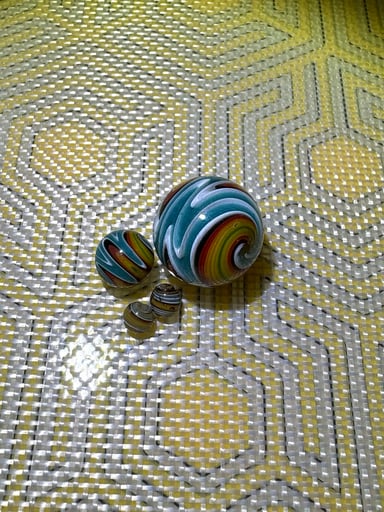 Preview pic of Commander Glass 🌊 Ocean Waves Wig-Wag 3pc Slurp Set 🏖️