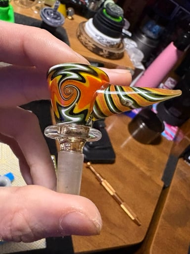 Preview pic of 🍊PheonixStar 10mm / 6 Hole Orange Wig-Wag Bowl Slide 🍊