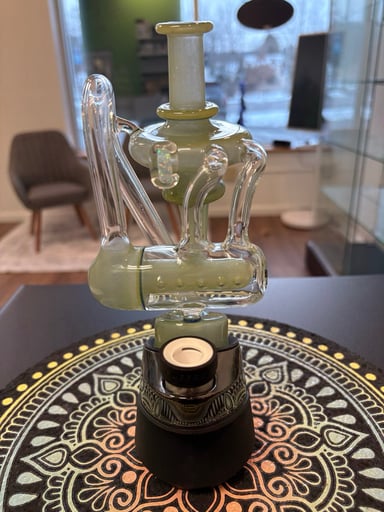 Preview pic of Vaccine Pump by CYF CallYourFam Glass for Puffco Peak or Peak Pro with color accent and Opal