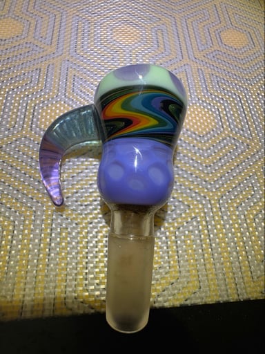 Preview pic of 💚Spotted Rhino Glass Green Slyme & Royal Jelly Homeycomb Slide💜