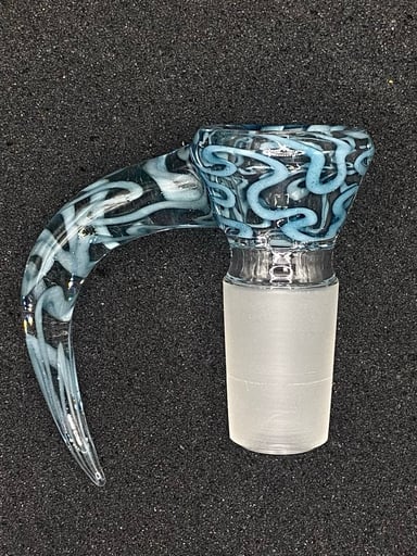 Preview pic of 18mm Scribble Tech Glass Bowl Slide – 4 Hole by CW Glass Art