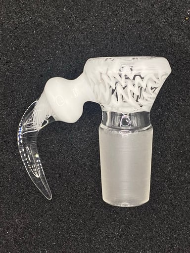 Preview pic of 18mm Scribble Tech 4-Hole Glass Bowl Slide – CW Glass Art