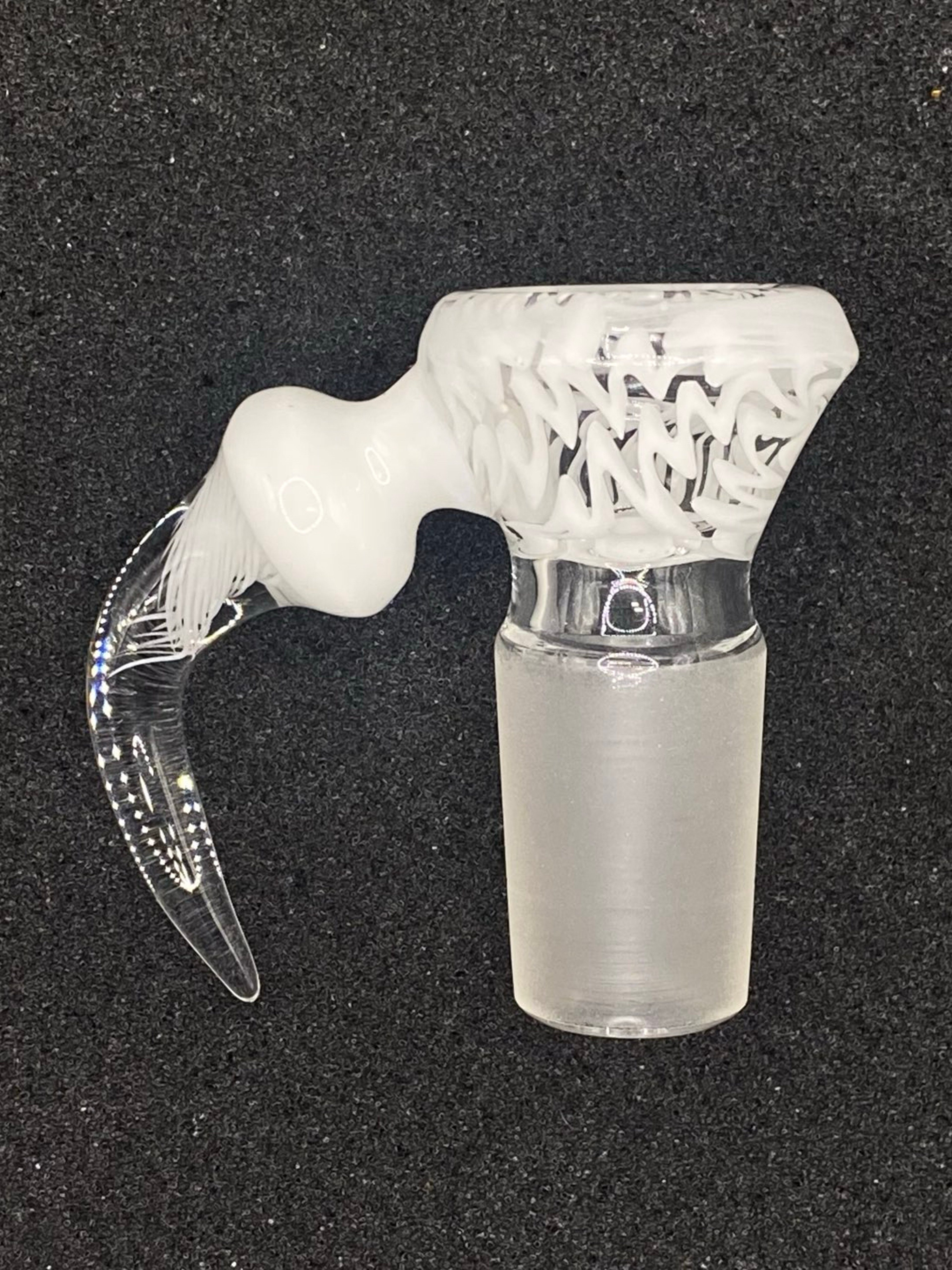 18mm Scribble Tech 4-Hole Glass Bowl Slide – CW Glass Art image 0