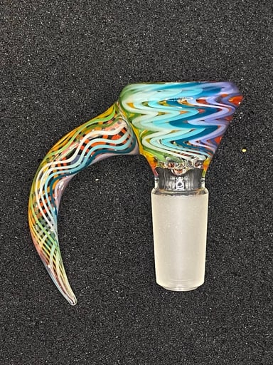 Preview pic of 14mm Wig-Wag 4-Hole Glass Bowl Slide – CW Glass Art