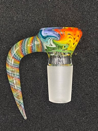 Preview pic of 18mm Wig-Wag 4-Hole Glass Bowl Slide – CW Glass Art