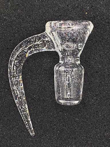 Preview pic of 18mm Crushed Opal 4-Hole Glass Bowl Slide – CW Glass Art