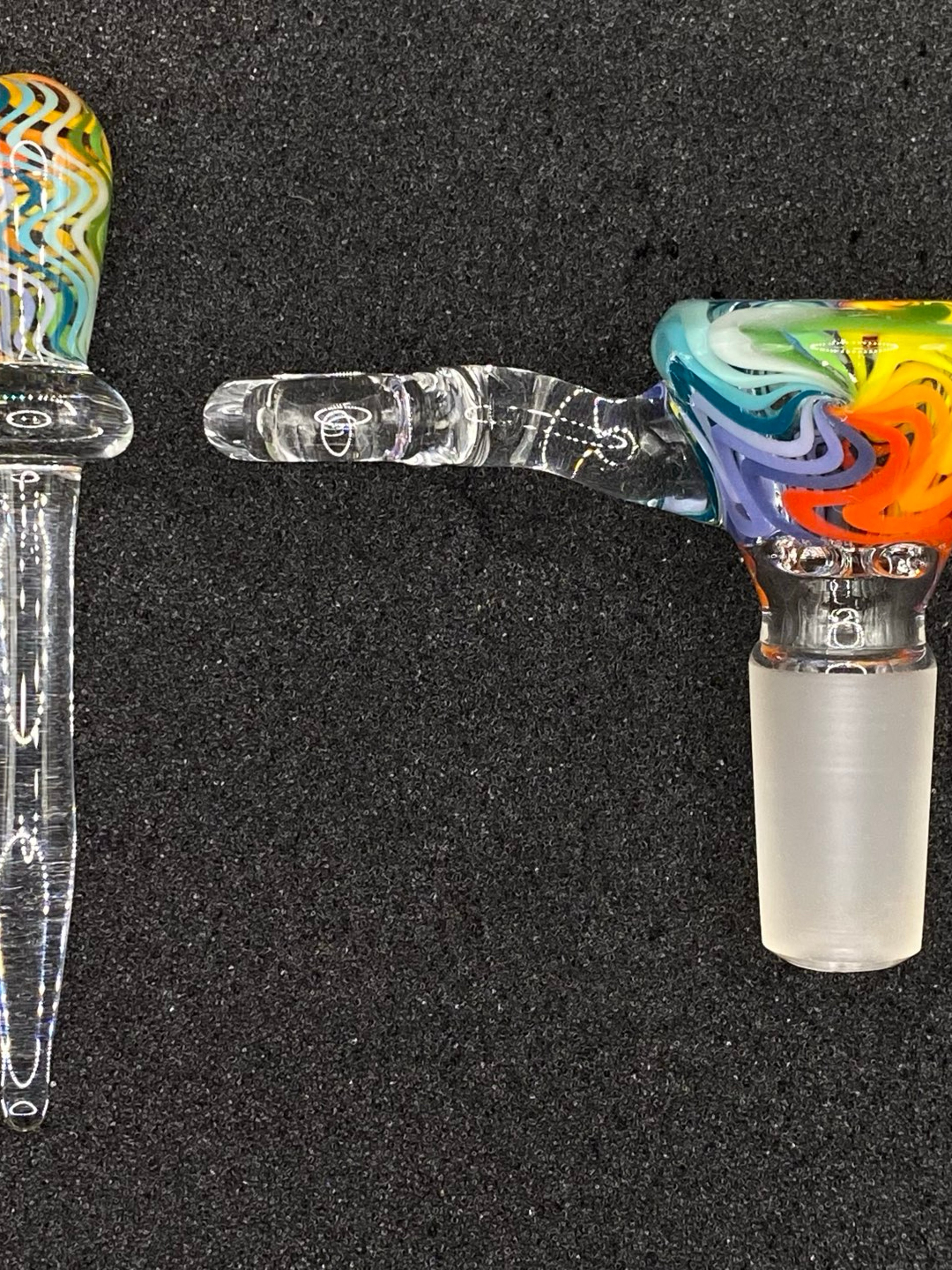 18mm WigWag Glass Bowl Slide With Poker – CW Glass Art image 0