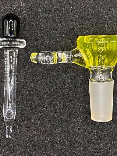 Preview pic of 18mm Color Glass Bowl Slide With Poker – CW Glass Art