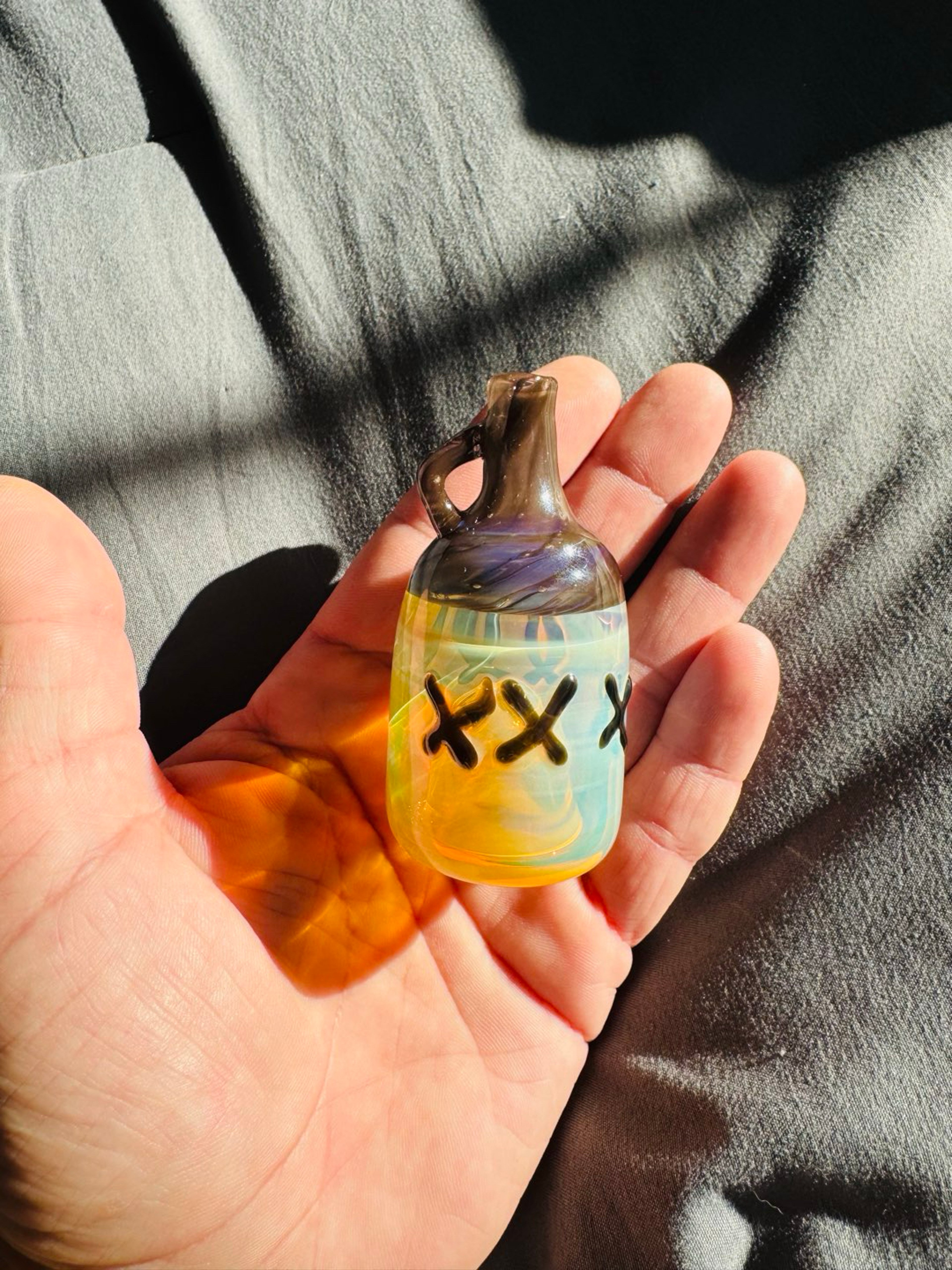 Preview pic of 🔥Rare🔥Moonshine Bottle Pendant/pipe Thick Fumed Necklace Handmade / Paracord🔥