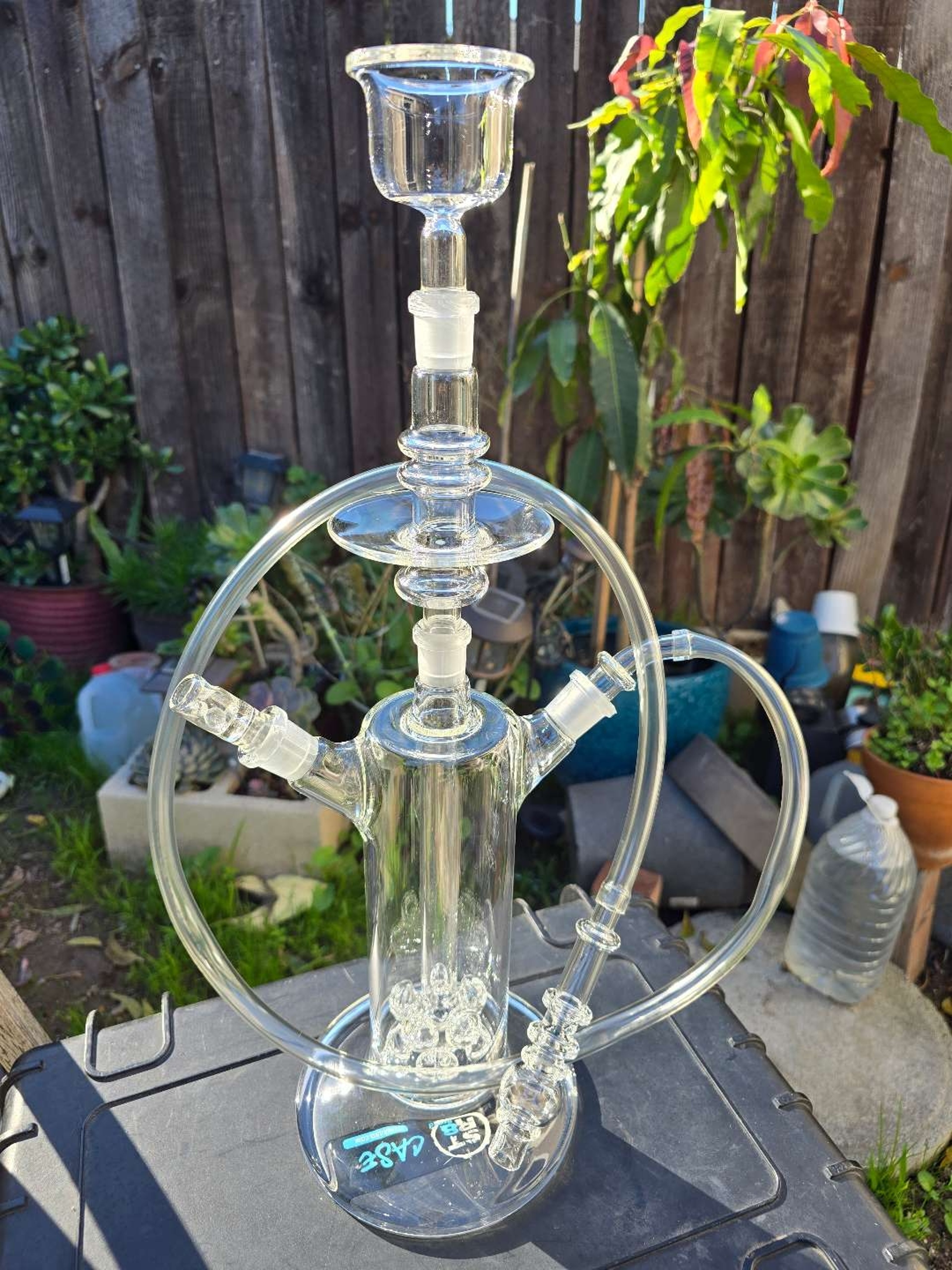 Single Hose Glass Hookah Cross Perc image 0