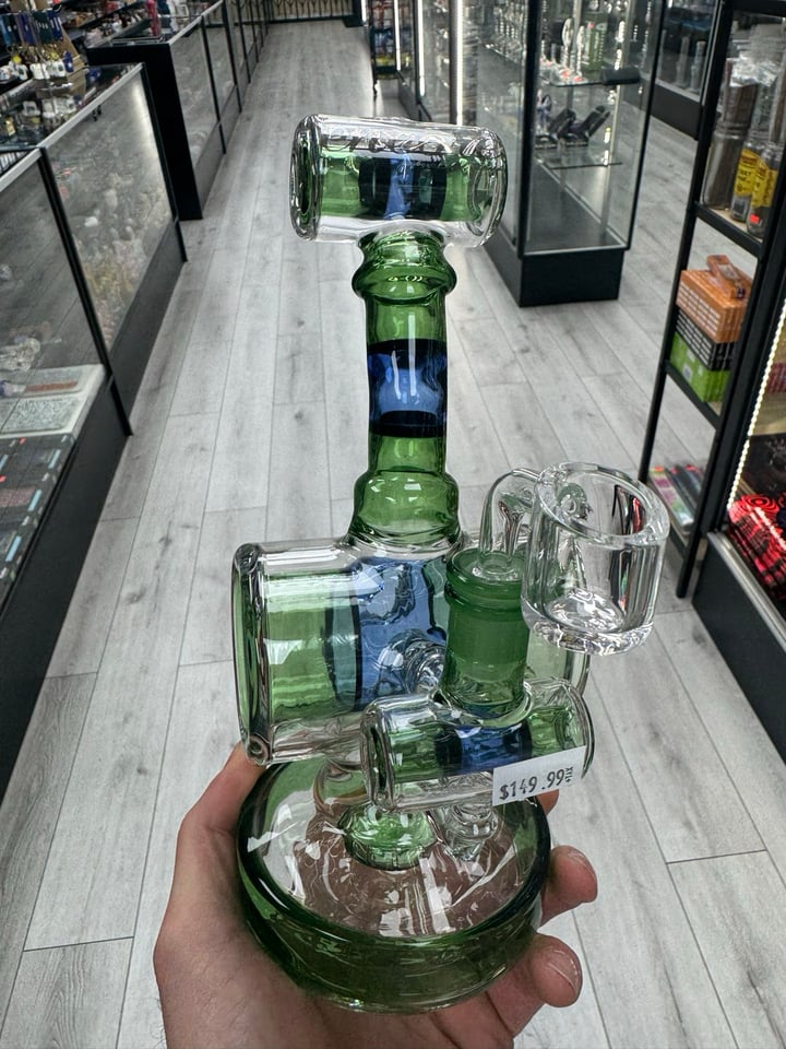 Encore dab rig green blue | Shop Dab Rigs on GlassPass