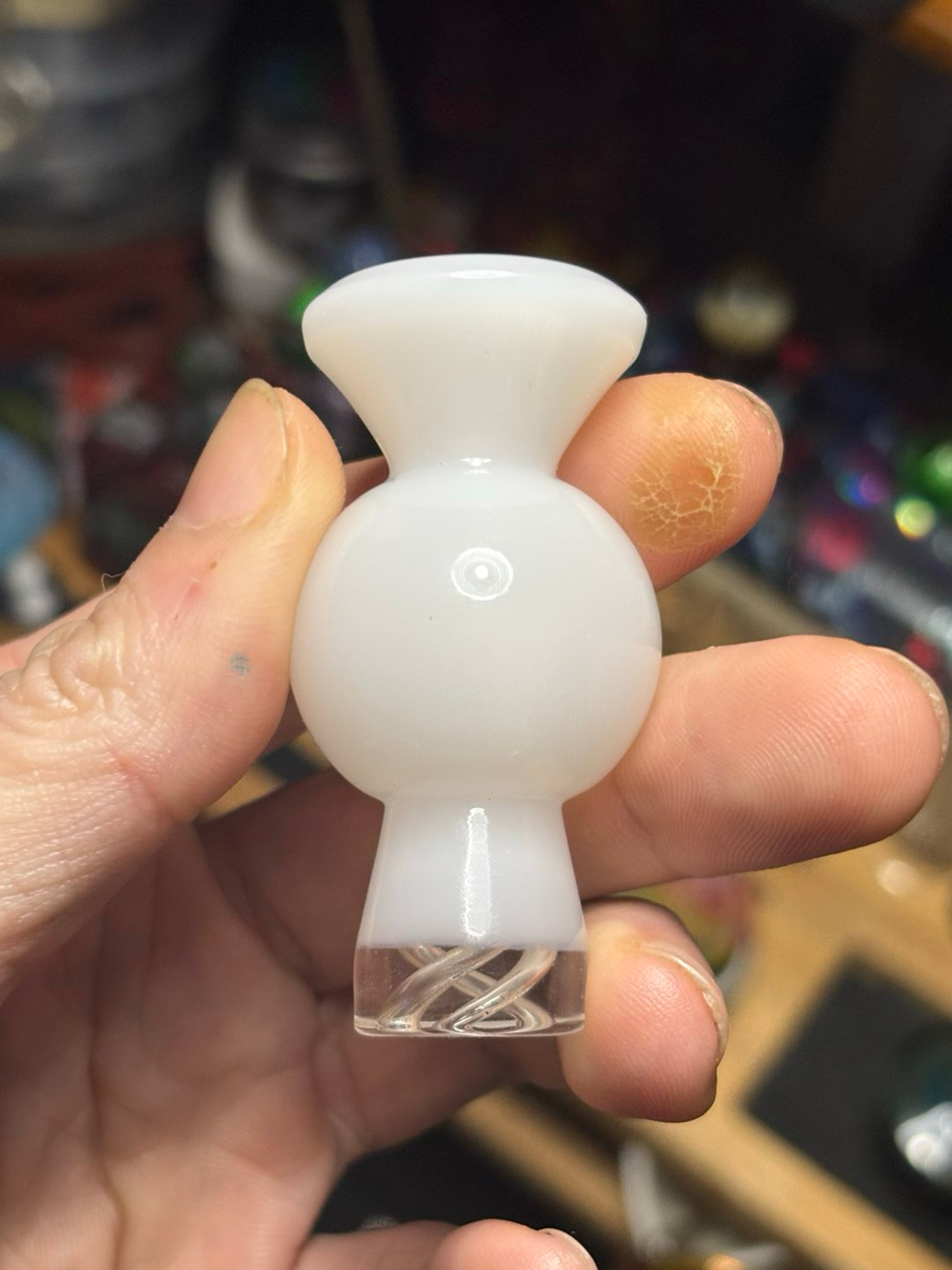 Preview pic of 🌀KJ Custom White Satin Spinner Cap🌀