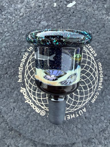 Preview pic of Dave Strobel aquatic seascape crushed opal bell bowl