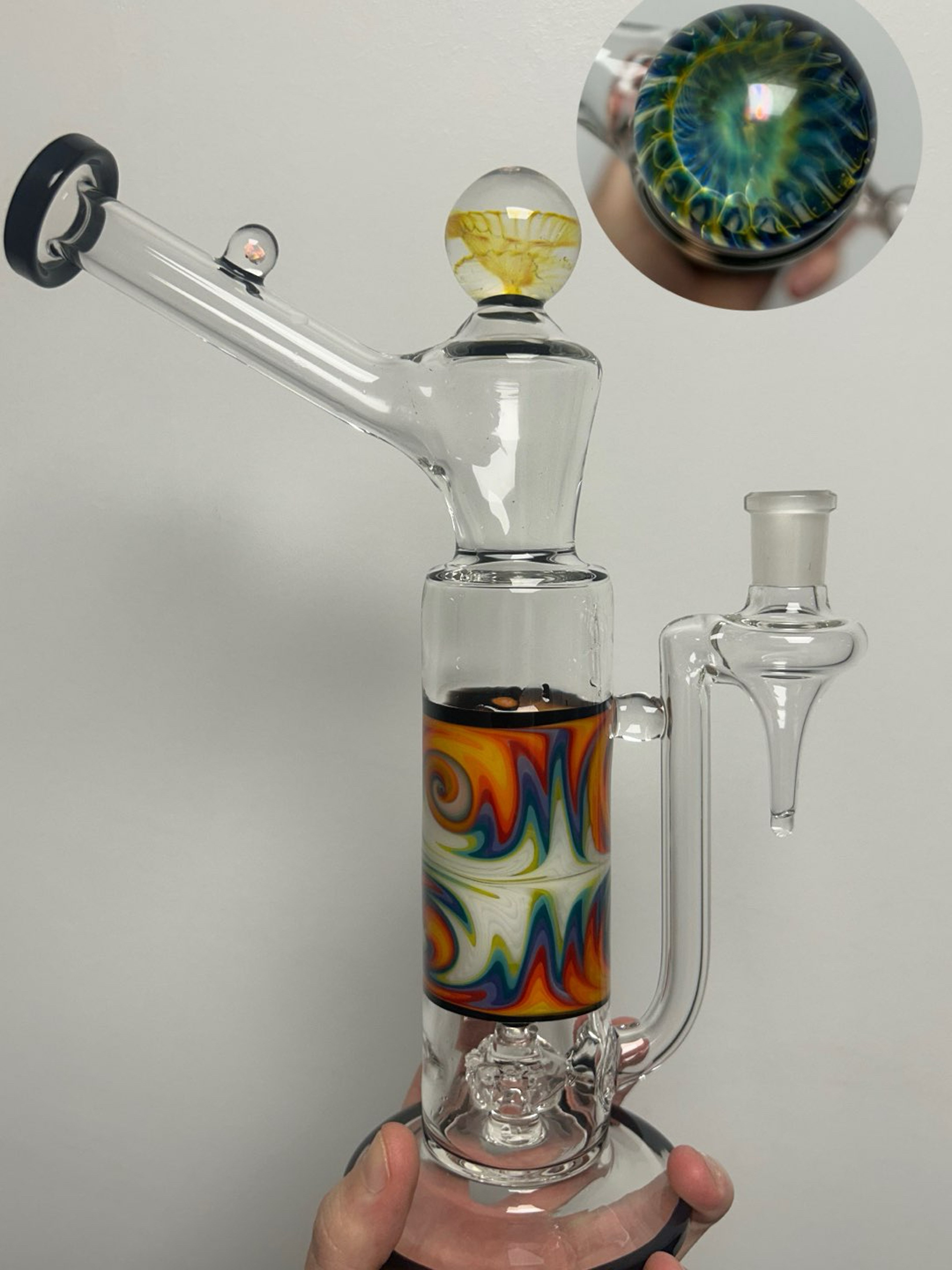 ⬛️Friday 🏷️ New Shwayze WigWag Bent Neck Showerhead w/ Ash Catcher Joint & Opals image 0