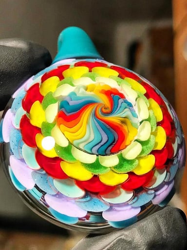 Preview pic of Sap Glass Rainbow Pride Texas Thick Swanger Pendant