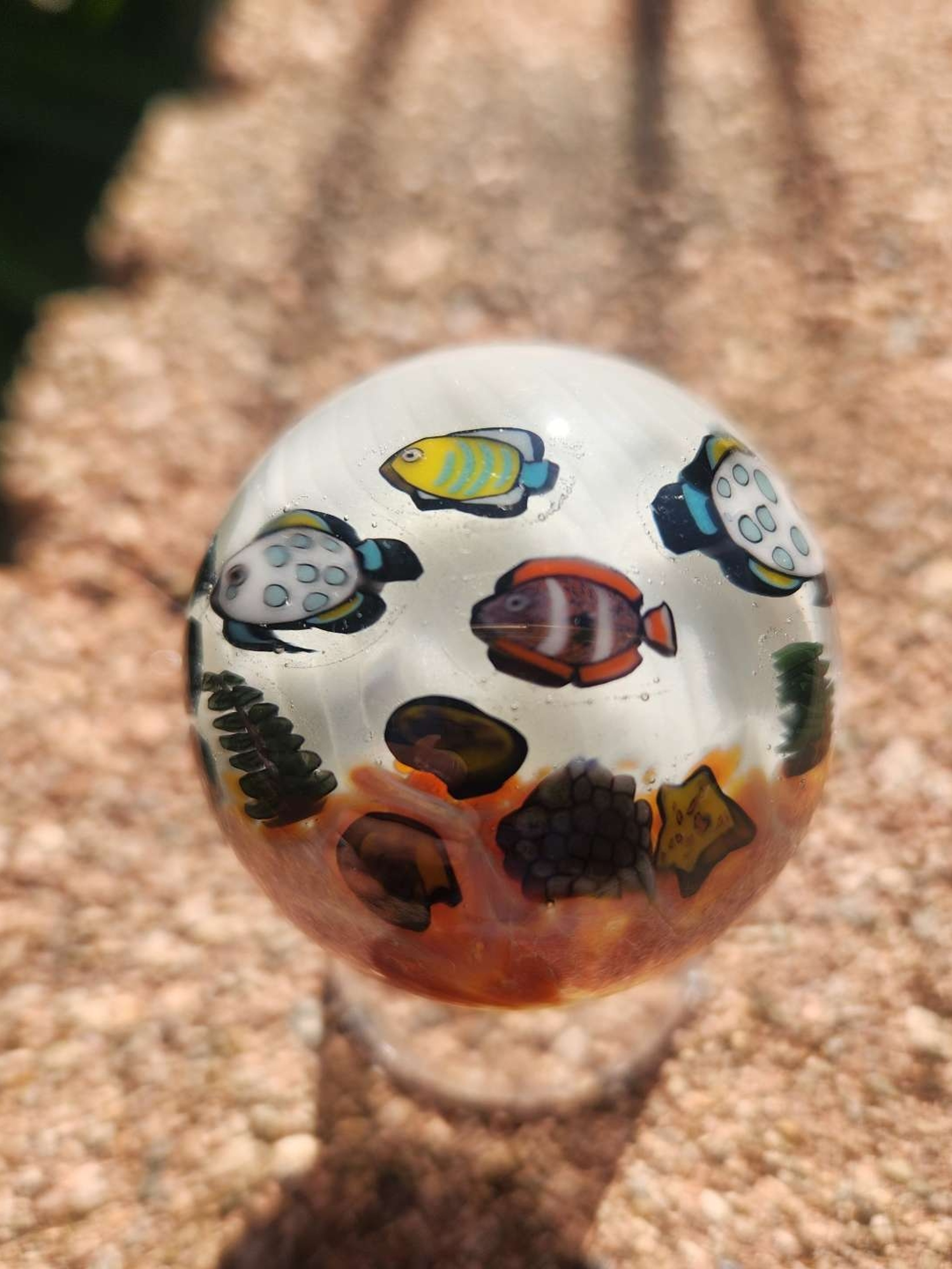 Dave Strobel glow in the dark aquatic murrine scene marble image 0