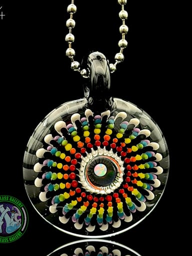 Preview pic of Steve H Glass - Pendant #34 - Rainbow Burst Implosion