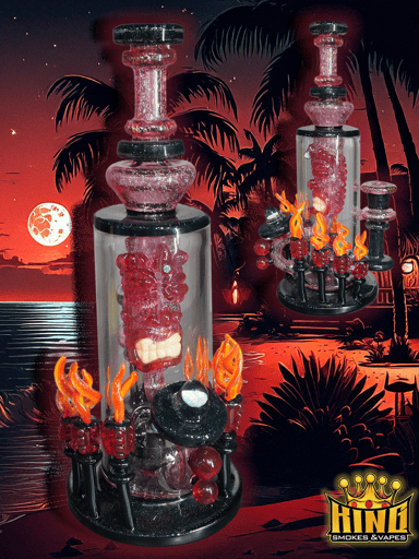 Preview pic of 🔥 HAND-BLOWN TIKI HEAD TORCH RIG