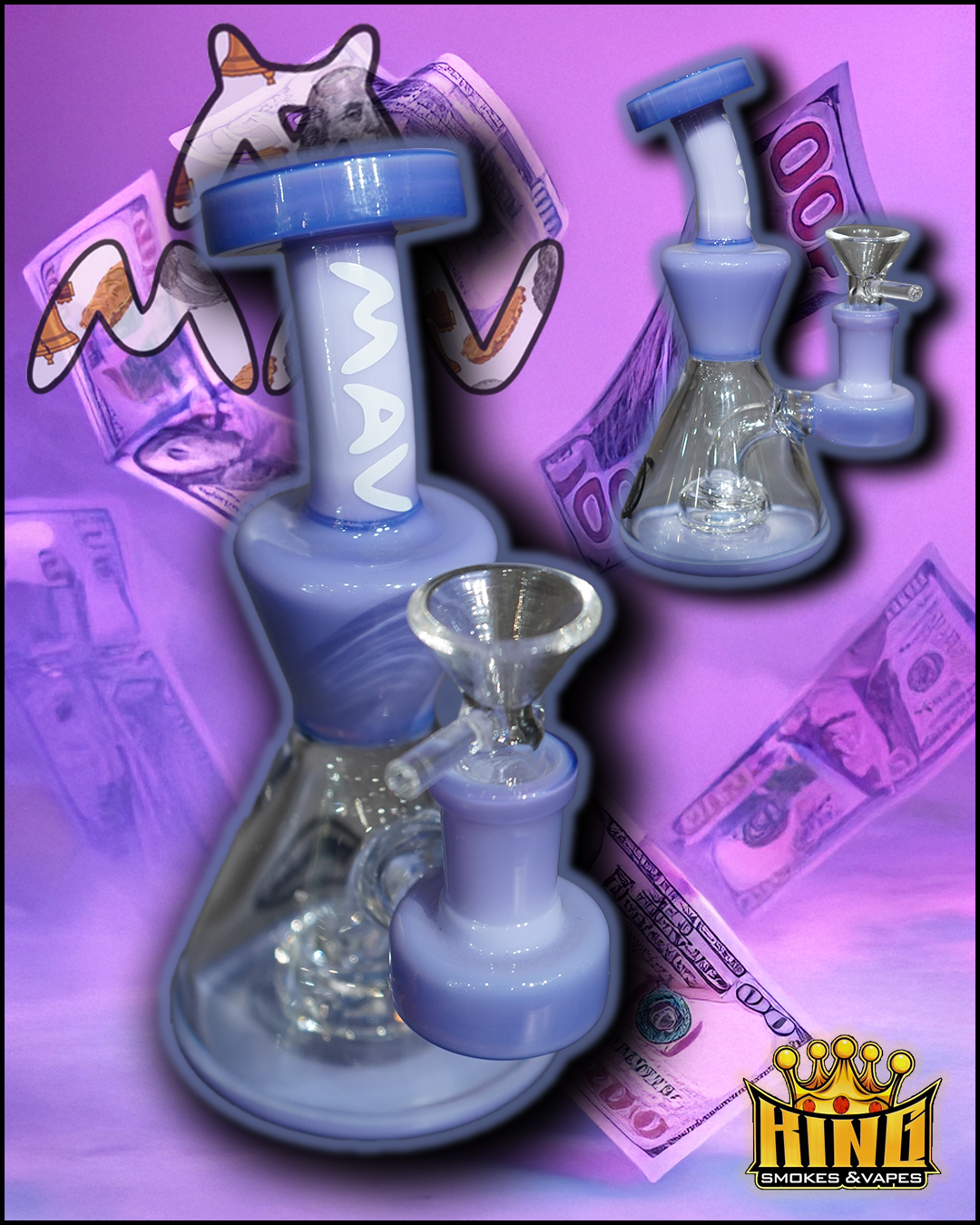 💸 MAV GLASS – LAVENDER DROP BEAKER image 0