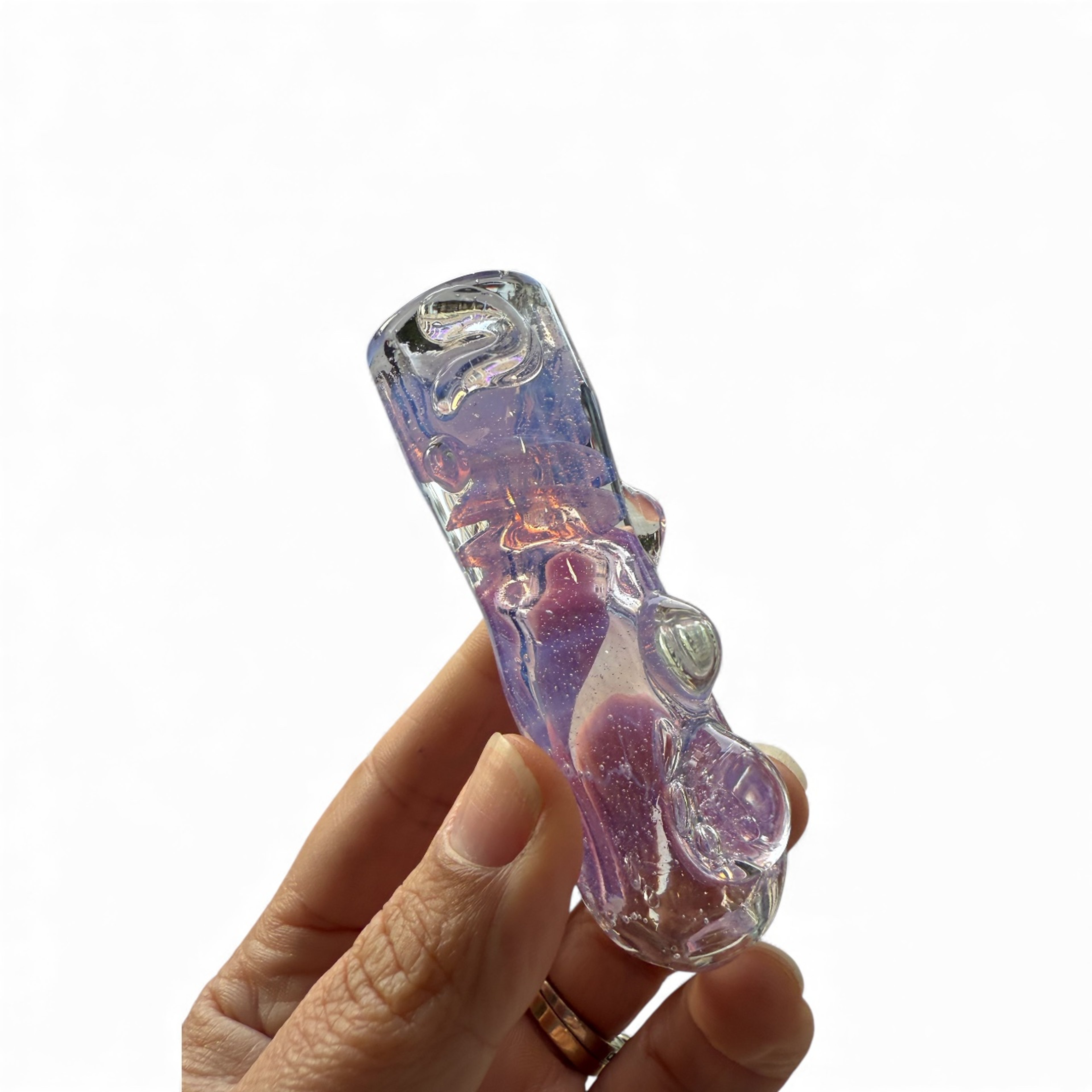 Preview pic of 3.5” Beautiful Chunky Chillum w/ Big Bowl by Glass By Nobody