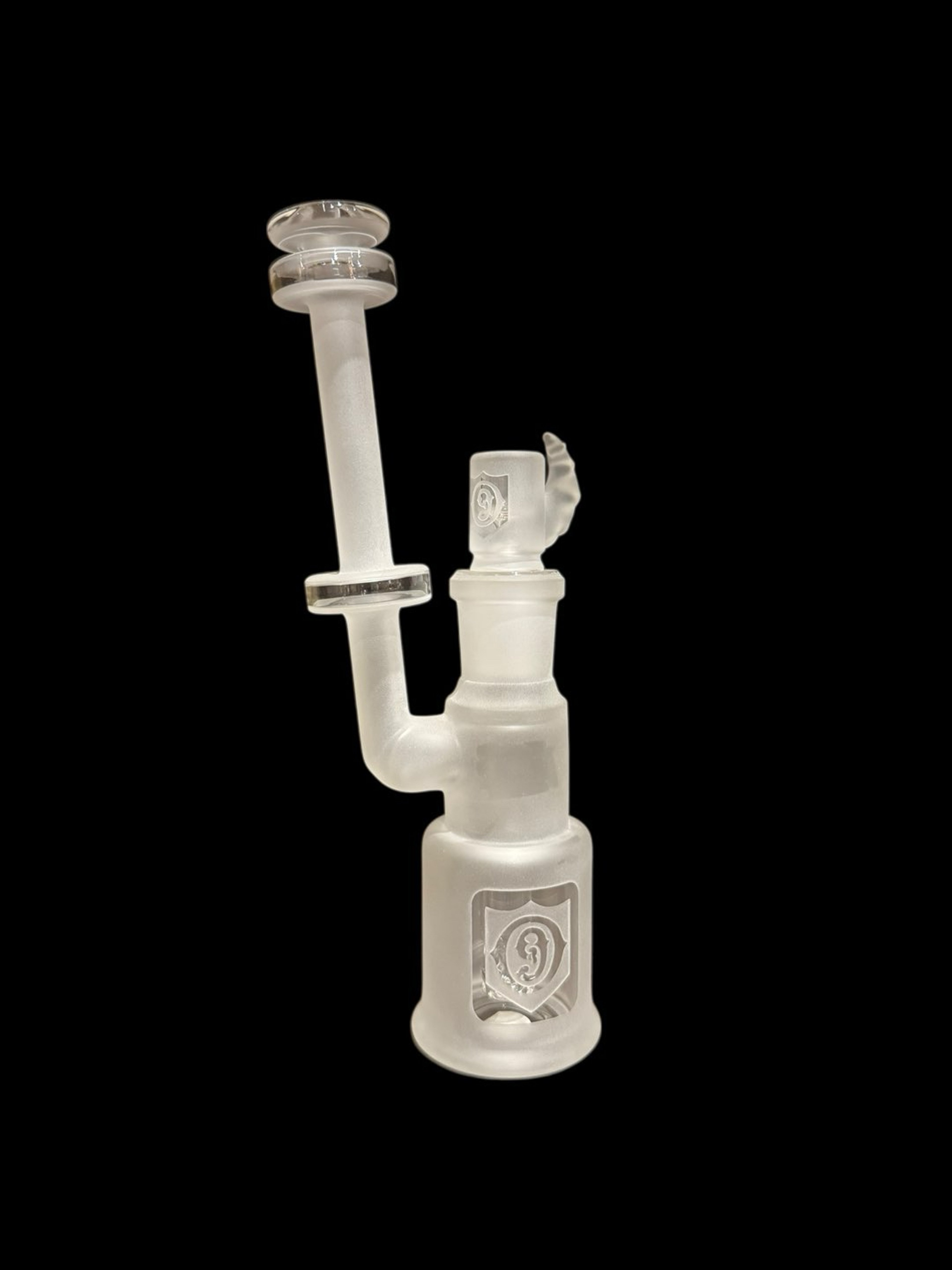 Preview pic of RARE 8” Opinicus 9 Sandblasted Bubbler with Etched Logo & 18mm Slide